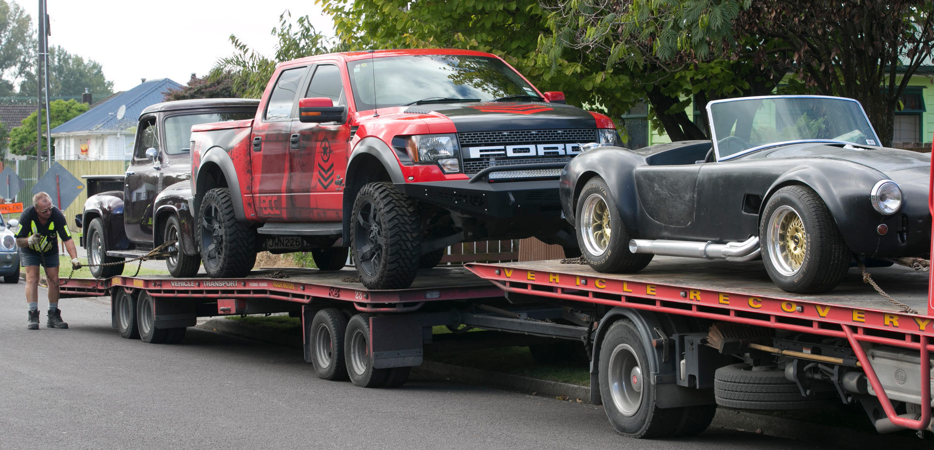 The Ford Raptor and other vehicles seized at the end of Operation Notus in Kawerau in March 2018. Photo / Alan Gibson