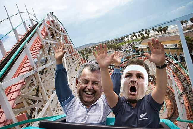 Ian Foster and Sam Cane on the actual rollercoaster that was the All Blacks' 2022 season. Photos / Herald graphic with Getty Images