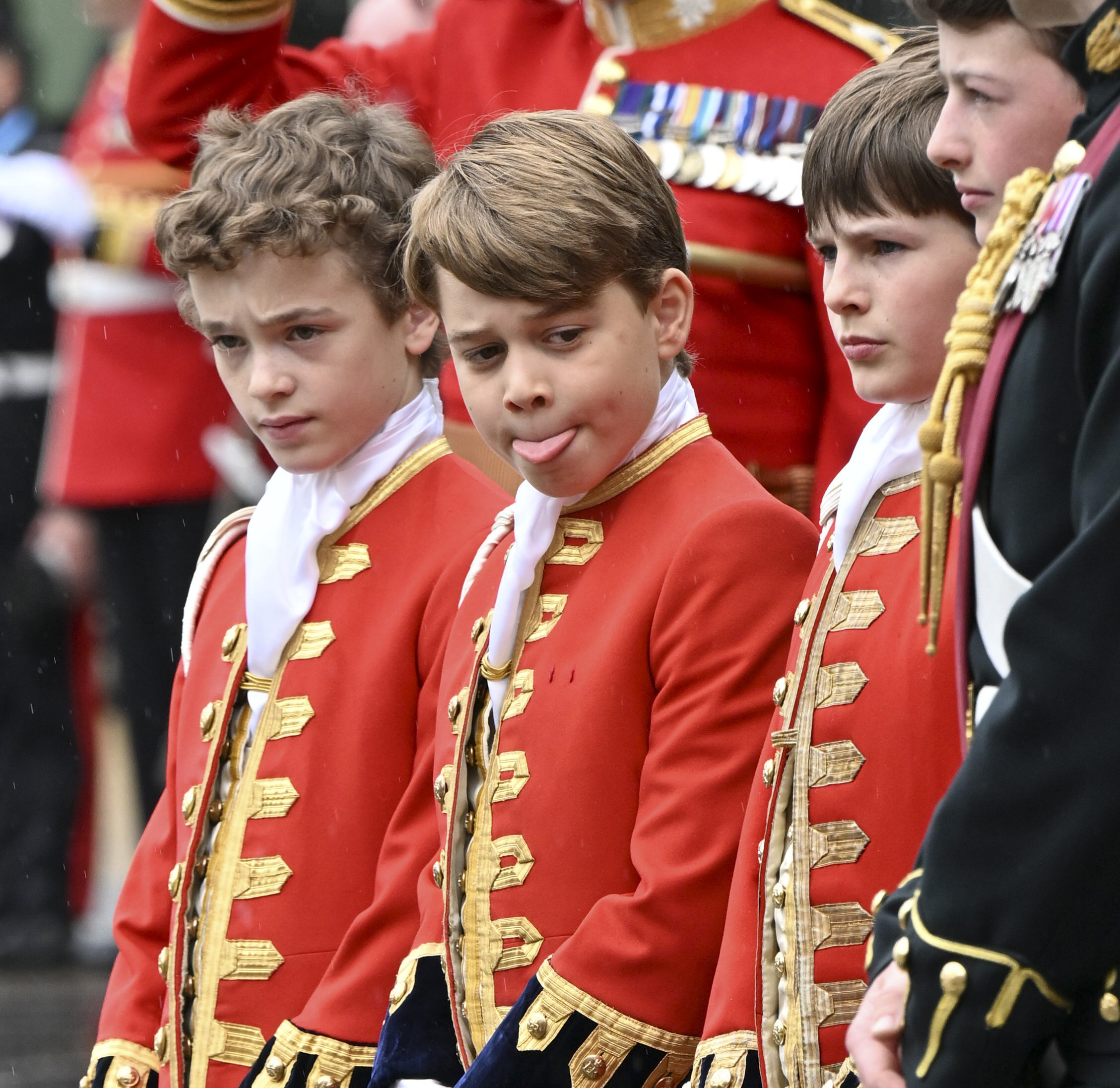 Prince George was one of the pages at grandfather King Charles' coronation. Photo / AP