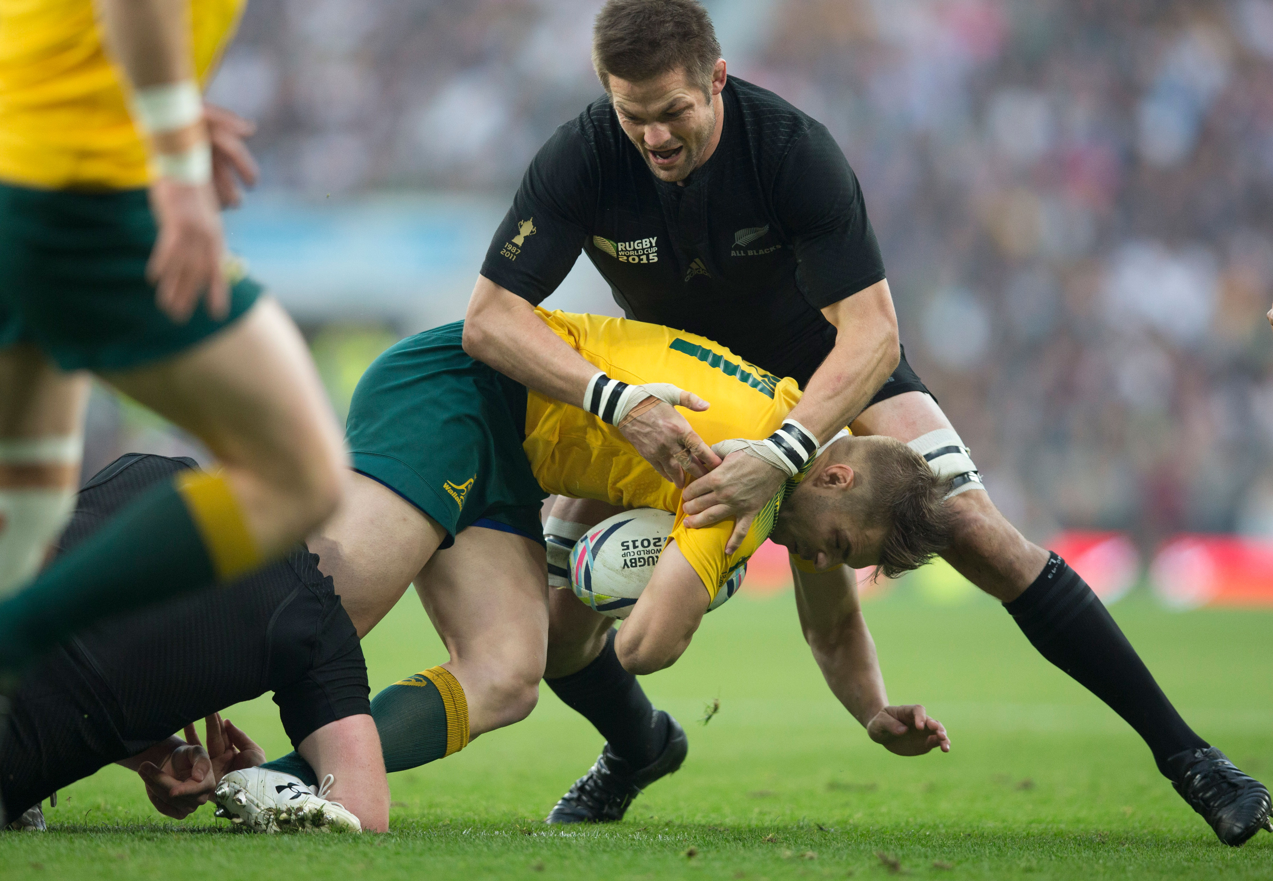 Richie McCaw received a perfect ten in the Rugby World Cup final player ratings. Photo / Brett Phibbs