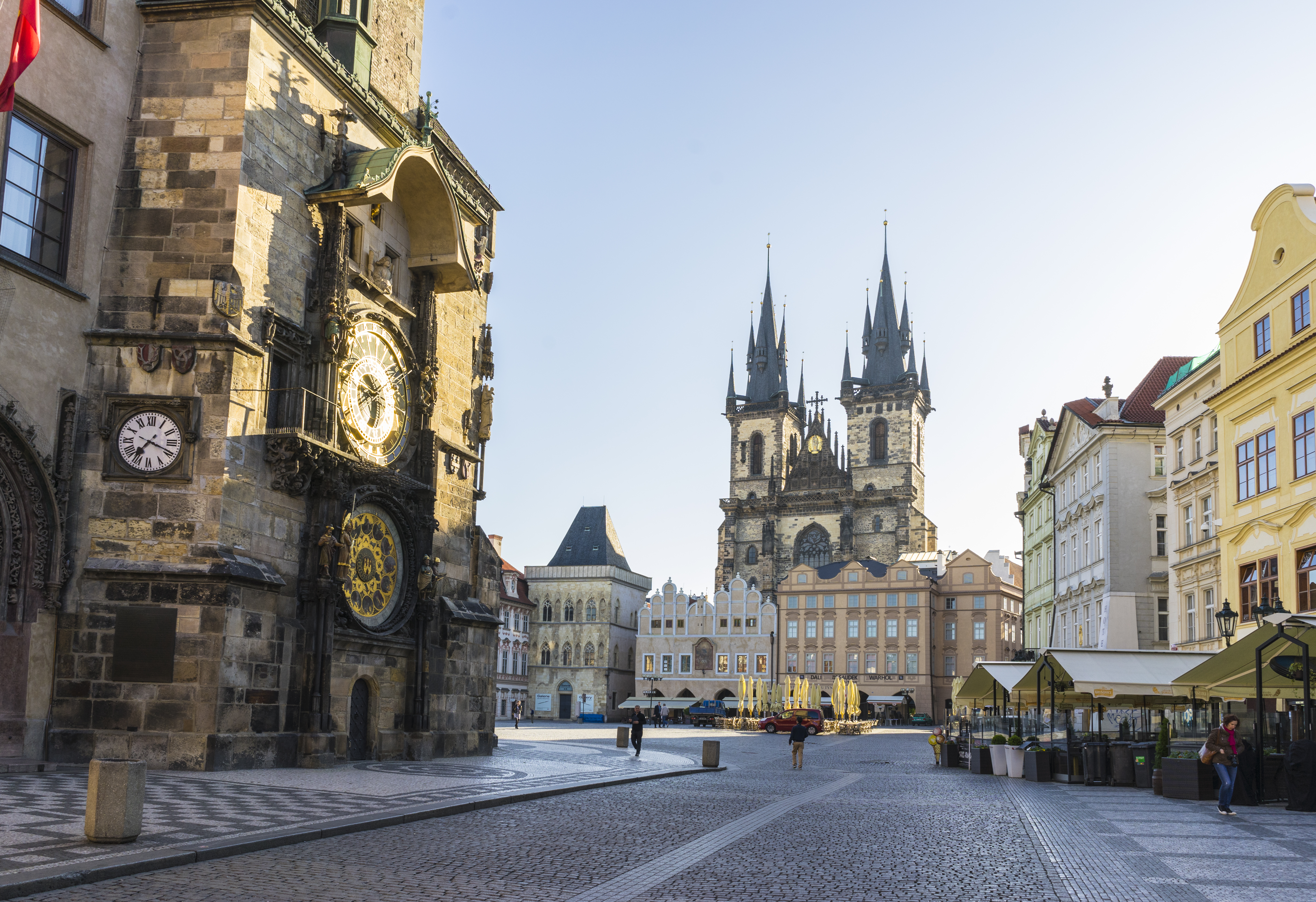 Prague's Old Town Square hosts both The Church of Mother of God and the famous Astronomical Clock. Photo / Getty Images