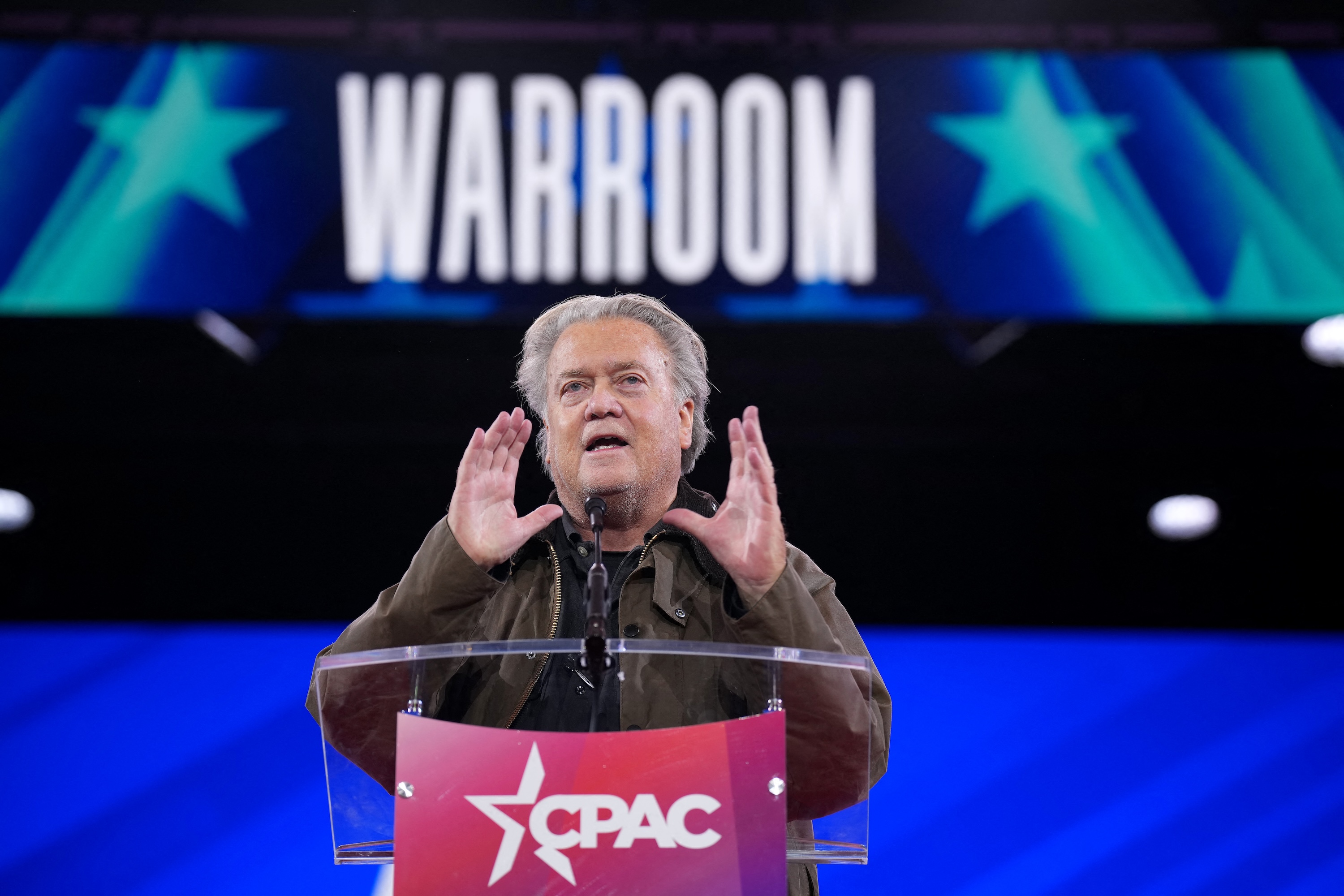 Steve Bannon speaks during the Conservative Political Action Conference (CPAC) at the Gaylord National Resort Hotel And Convention Centre on February 20 in Oxon Hill, Maryland. Photo / AFP