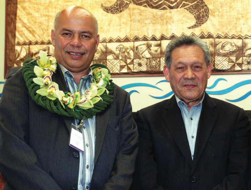 Pacific health leaders: Sir Collin Tukuitonga pictured with another respected Pacific doctor and former Cook Islands Prime Minister Dr Joseph 