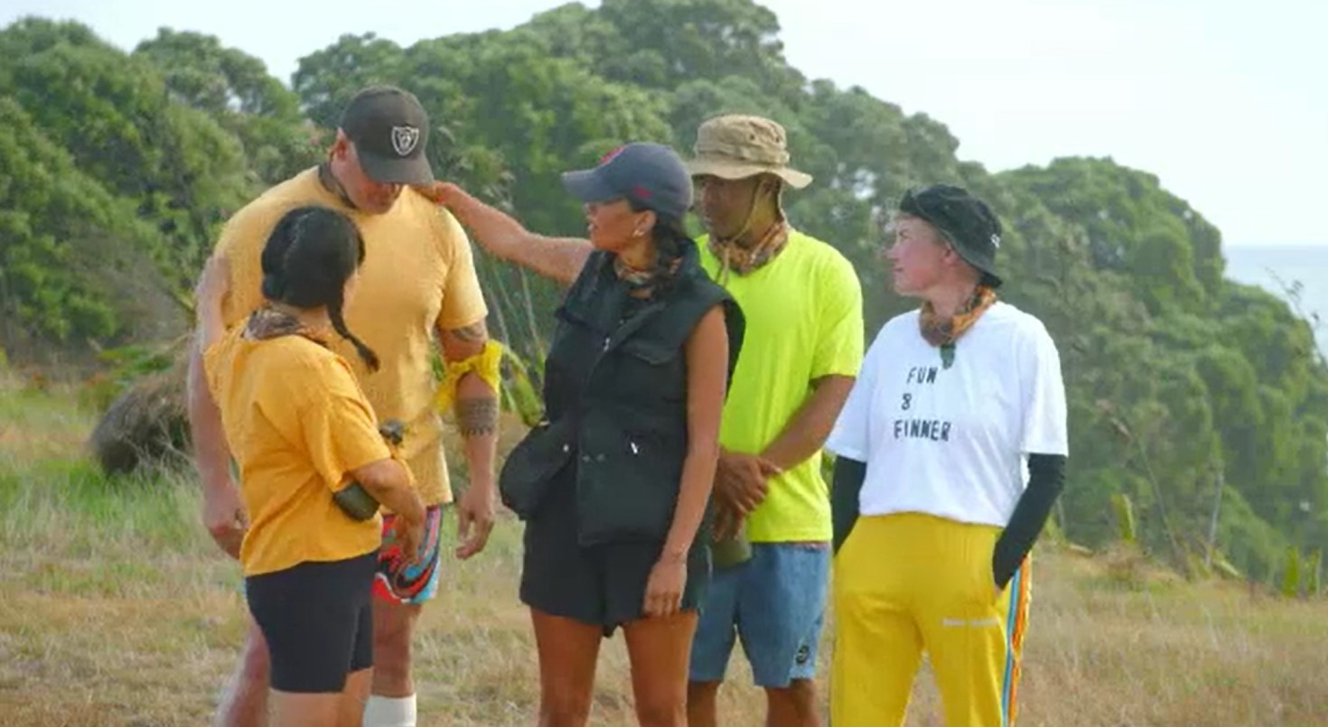 Ron Cribb breaks down after winning the charity challenge for his friend, the late Va'aiga Tuigamala. Photo / TVNZ