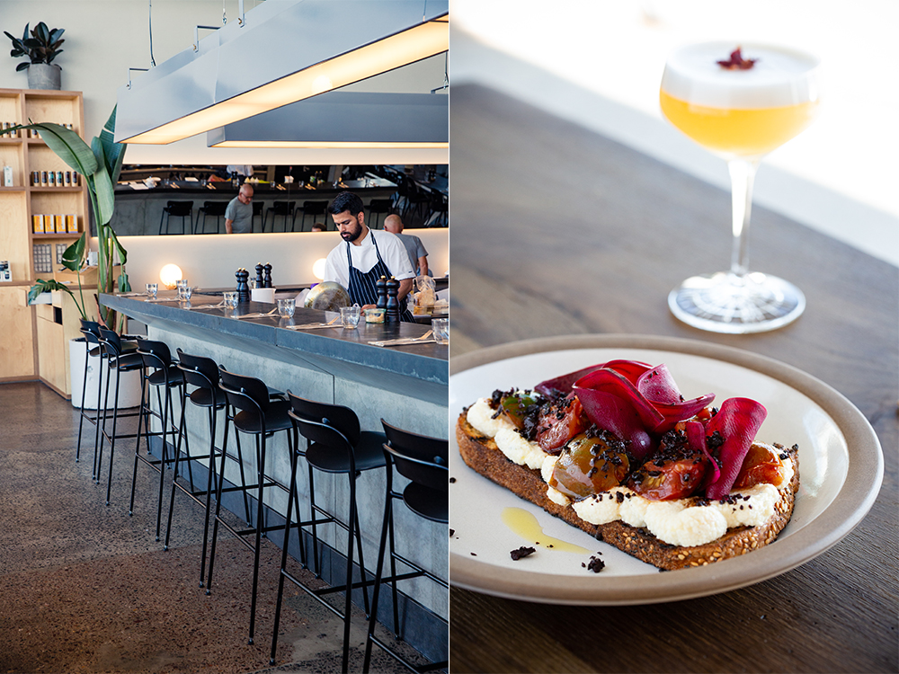 Above right: The beetroot and ricotta bruschetta from Ozone. Photo / Babiche Martens