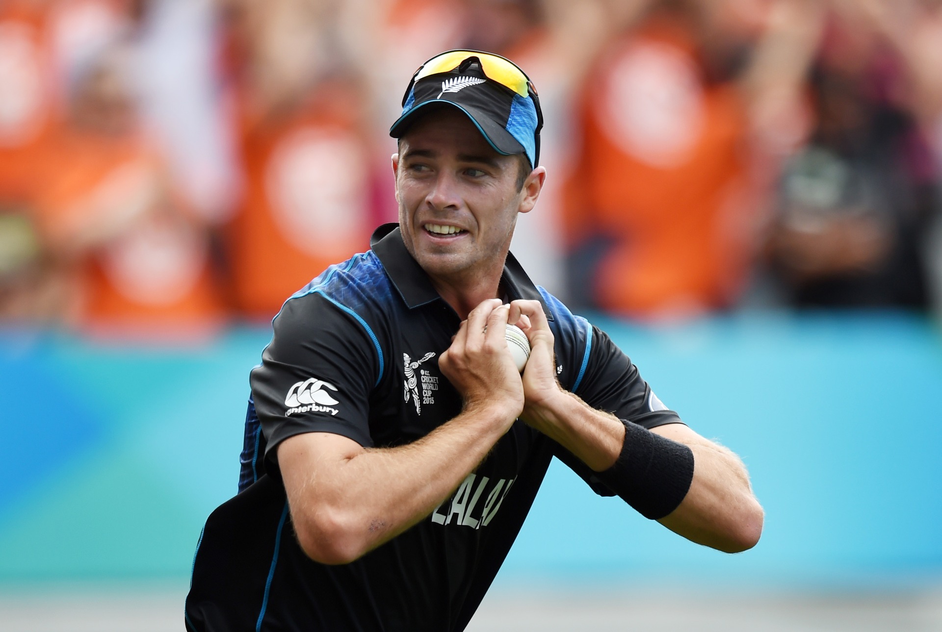 Tim Southee took a catch at third man to dismiss South Africa opener Quinton de Kock. Photo / Getty