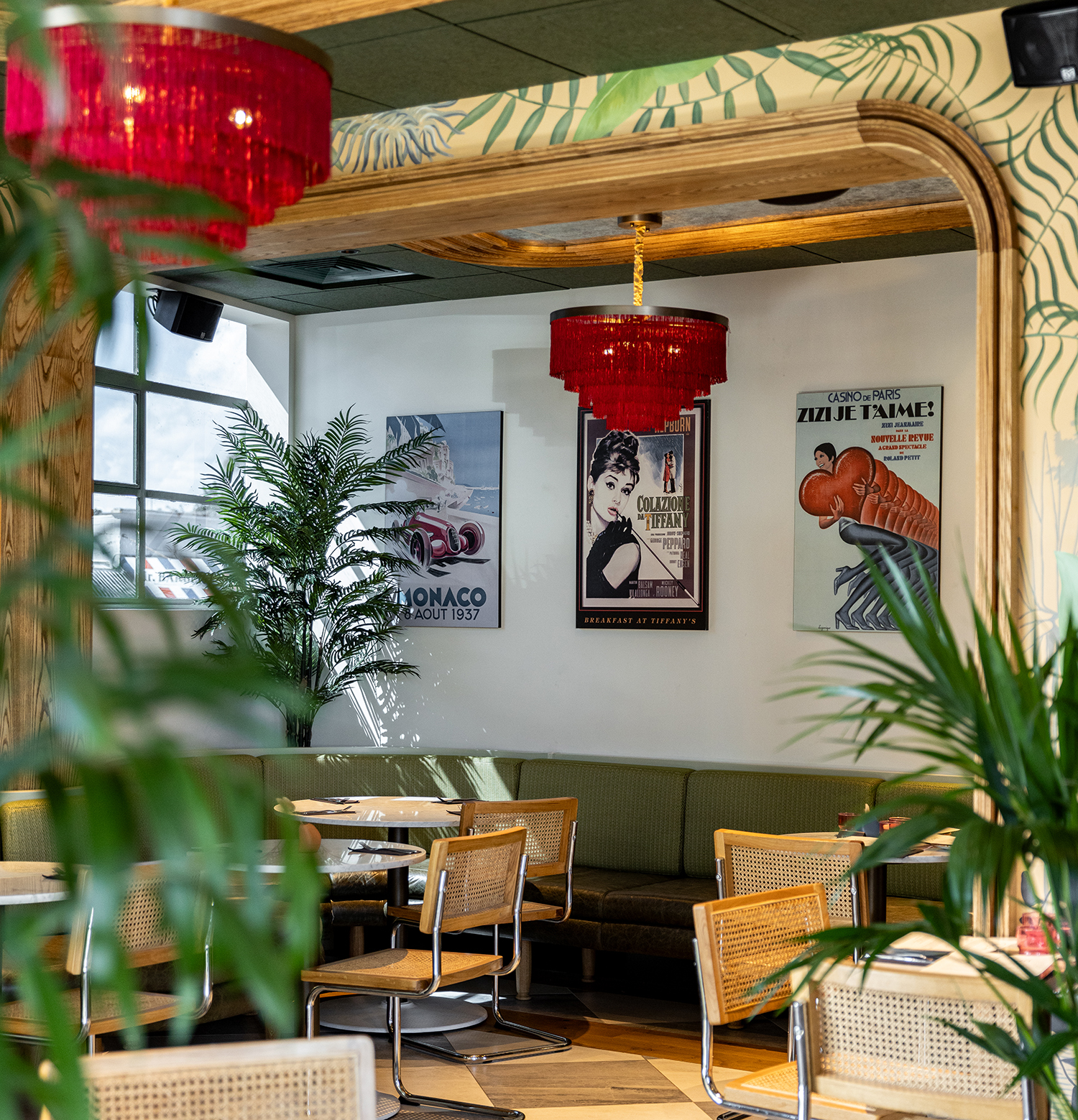 A dining room filled with greenery at The Emerald. Photo / Babiche Martens