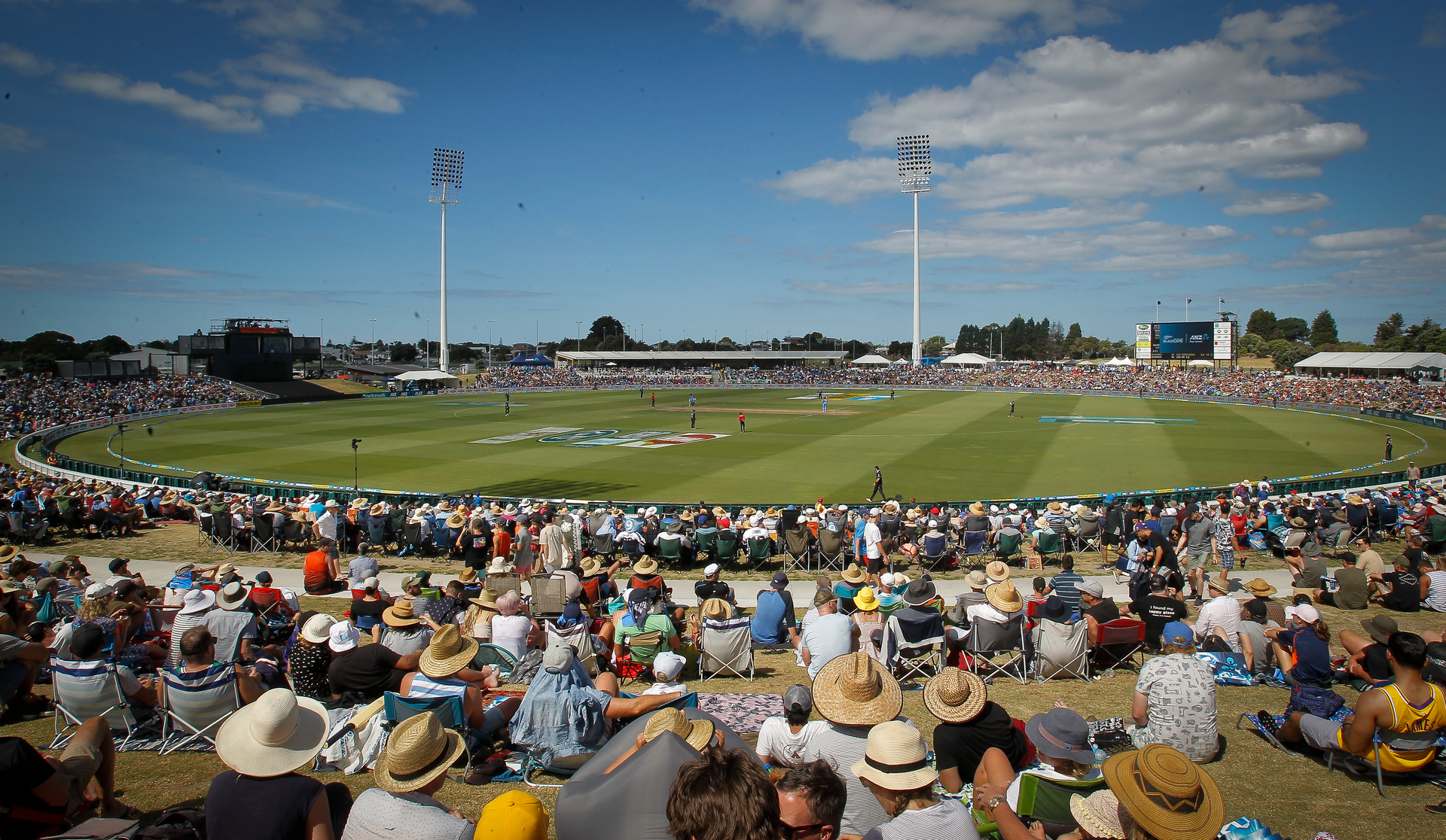 A packed Bay Oval during the second cricket ODI between India and New Zealand in 2019. A new pavilion will offer more shade. Photo / Andrew Warner  
