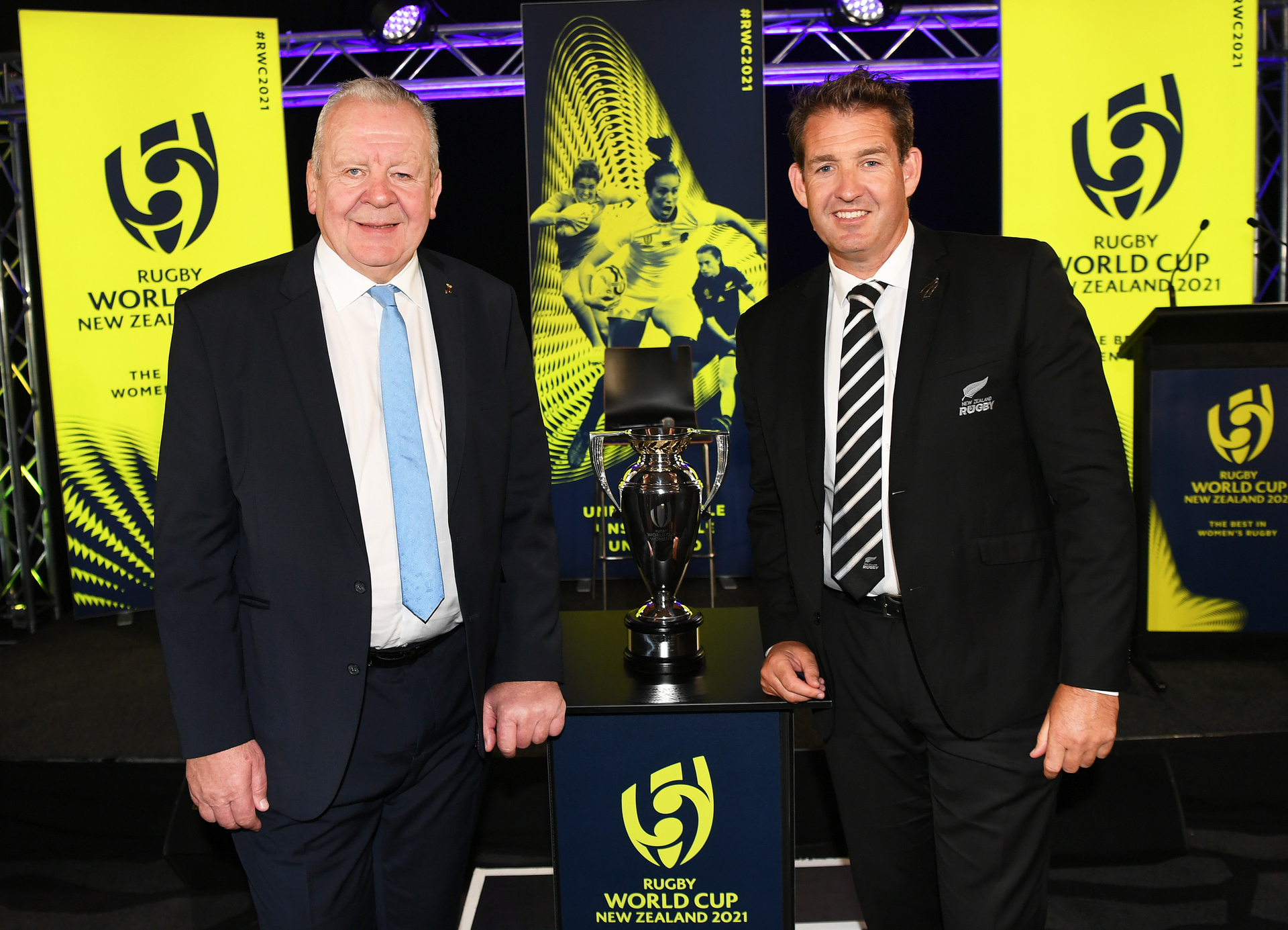 World Rugby chairman Bill Beaumont and New Zealand Rugby chief executive Mark Robinson. Photo / Photosport