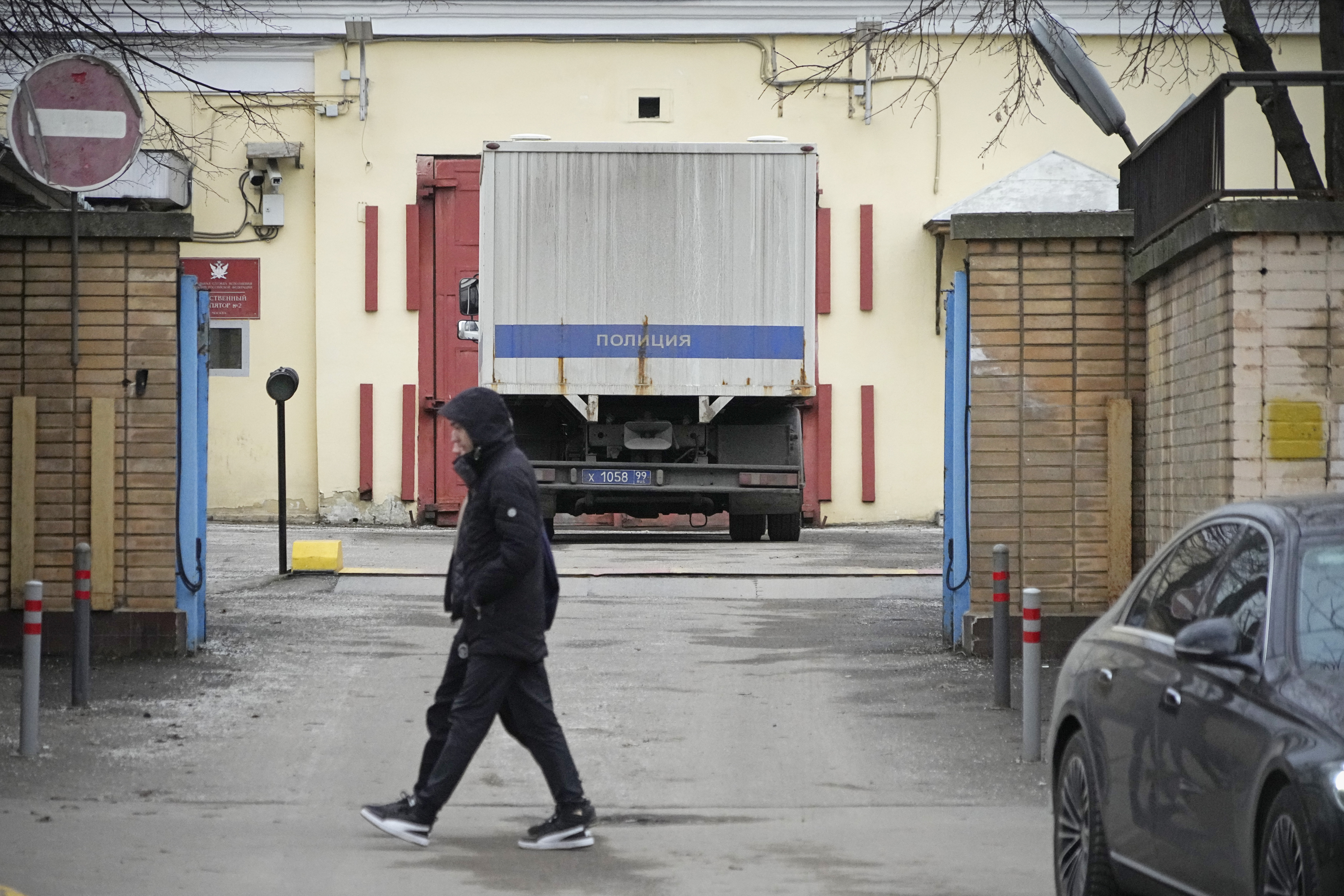 An entrance of the Lefortovo prison, in Moscow, Russia, where Evan Gershkovich has been taken on espionage charges. Photo / AP