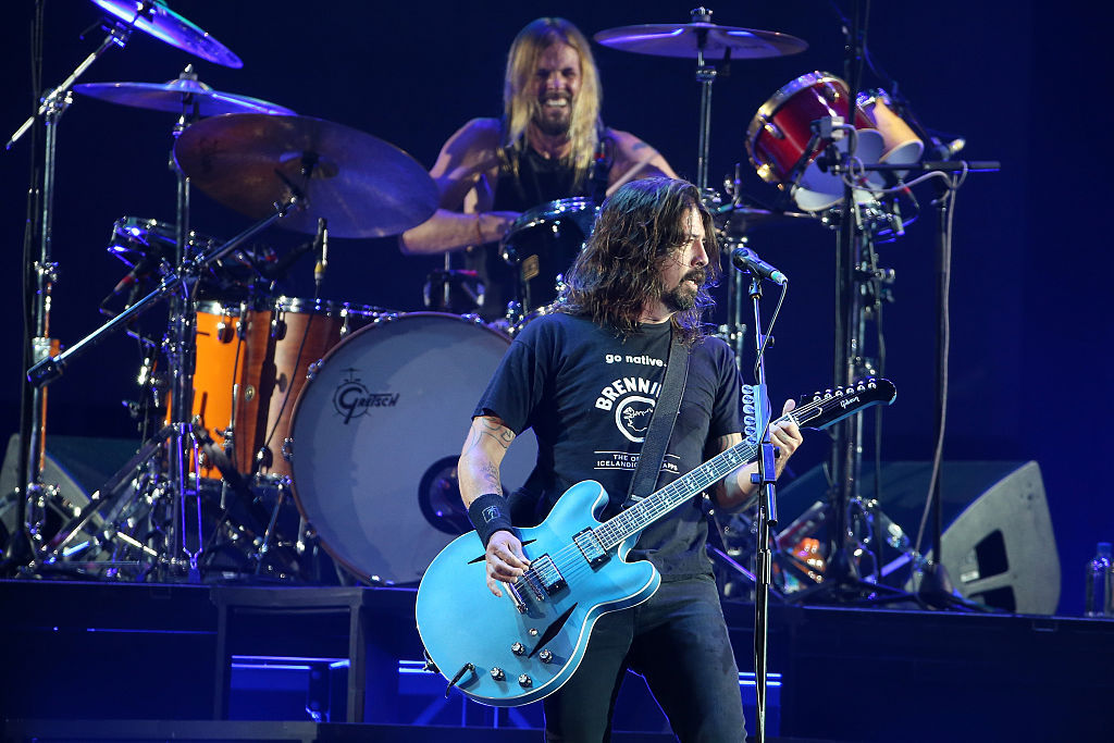 Dave Grohl and Taylor Hawkins perform at Mt Smart Stadium on February 21, 2015. Photo / Getty Images