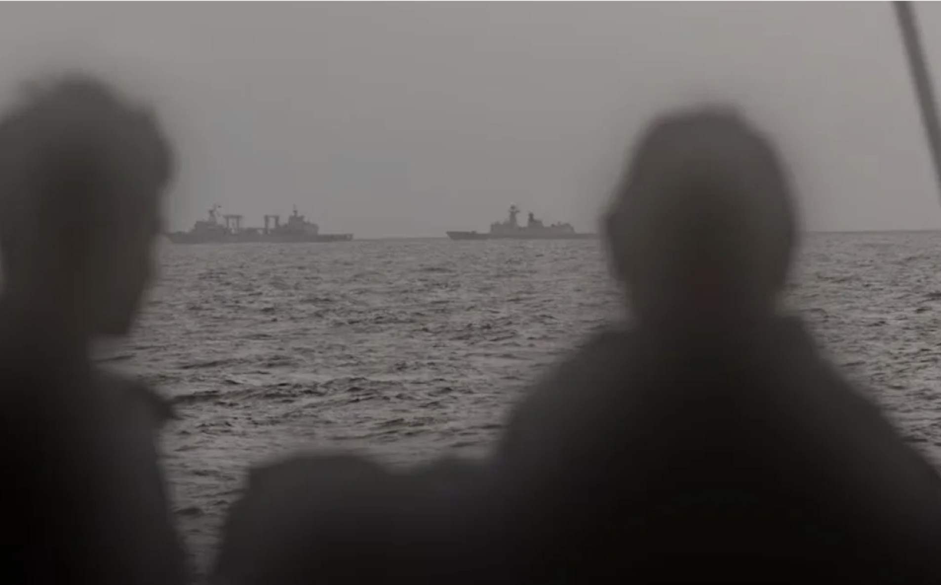 The Chinese Navy military warships were spotted sailing south-east of Sydney. Photo / Australian Department of Defence