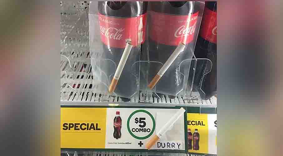 coca-cola and cigarettes combo smoking on the rooftop Late lunch. A #CocaCola and