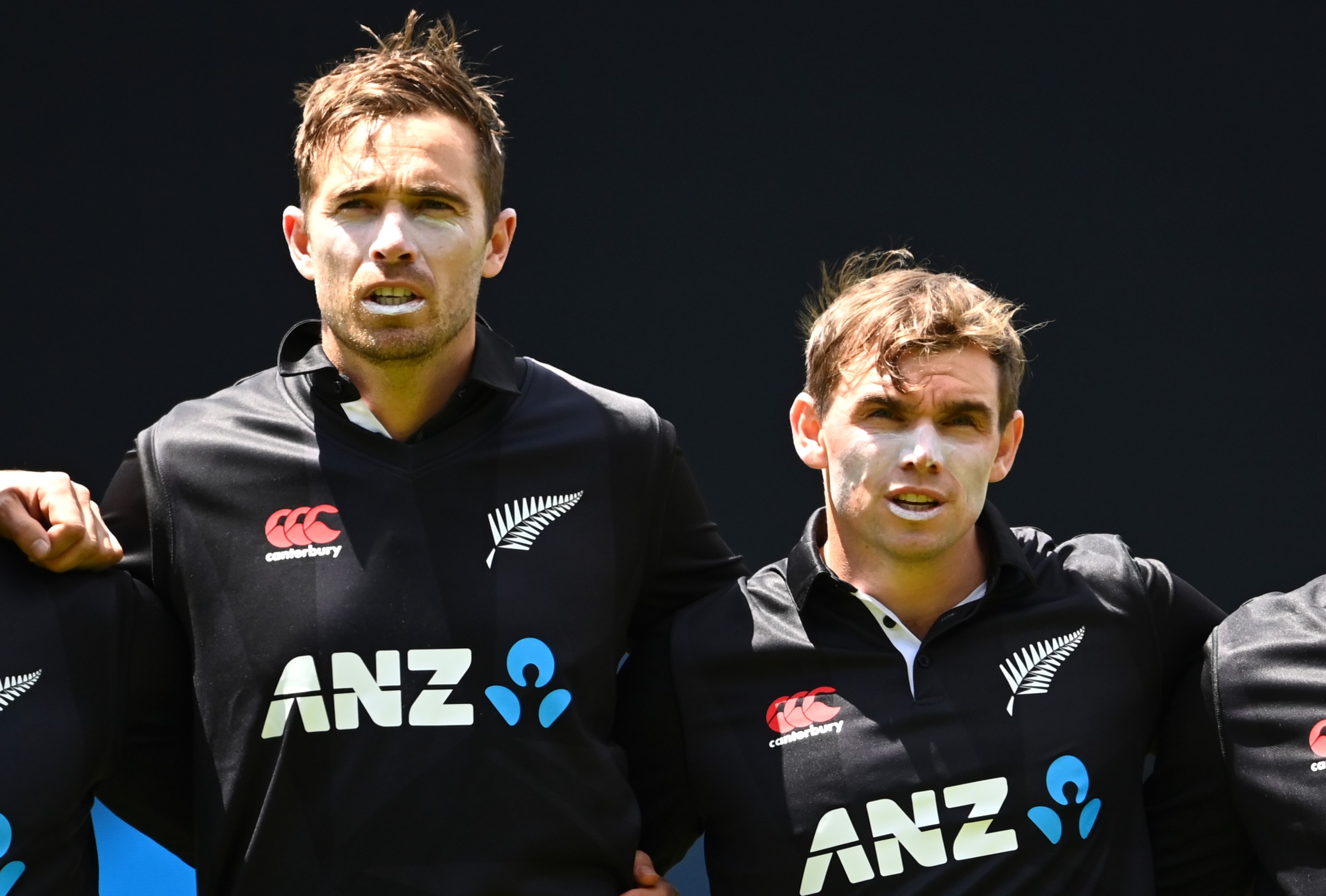 Tim Southee (left) and Tom Latham are contenders to captain the Black Caps' white-ball teams. Photo / Getty Images