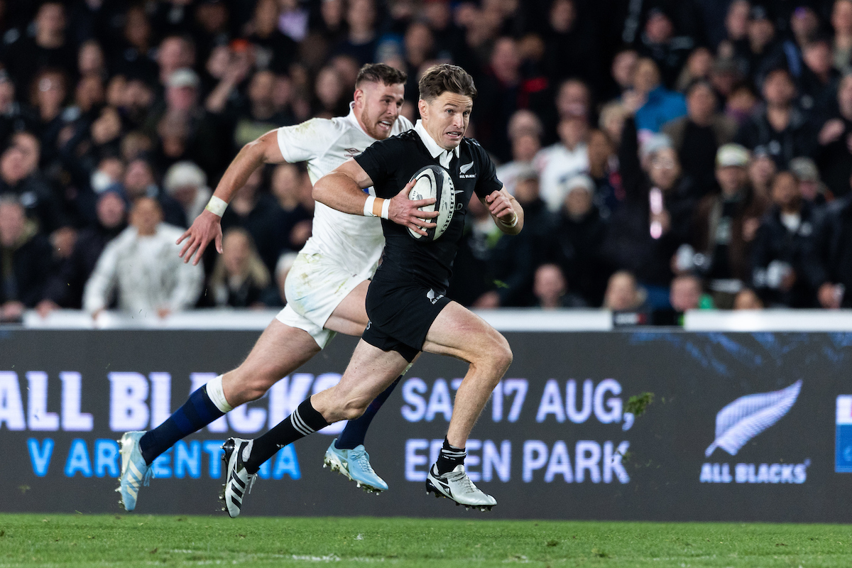 Beauden Barrett during win over England at Eden Park. Photo / Photosport