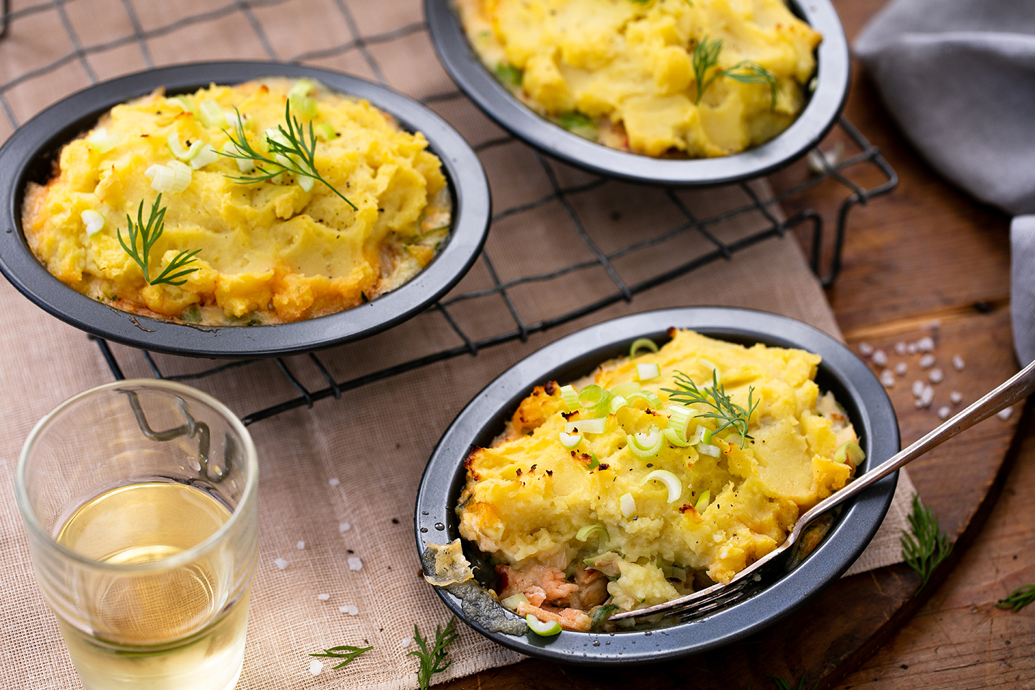 Topped with kūmara, these pies will be an instant hit come dinnertime. Photo / Babiche Martens