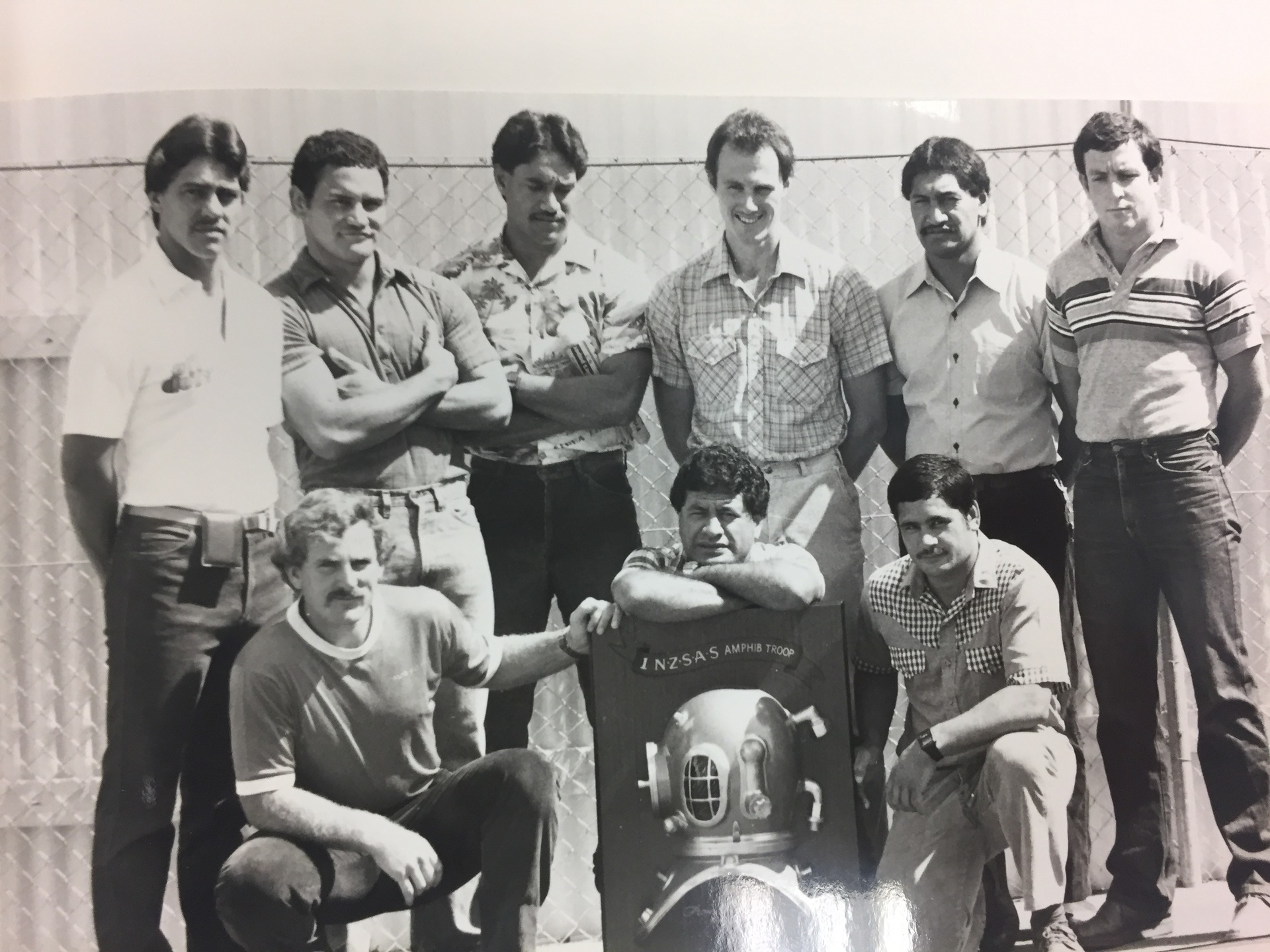 A 1983 gathering of the NZSAS amphibious troop, with Corporal Rob Ngaira at the back left. Photo / Supplied
