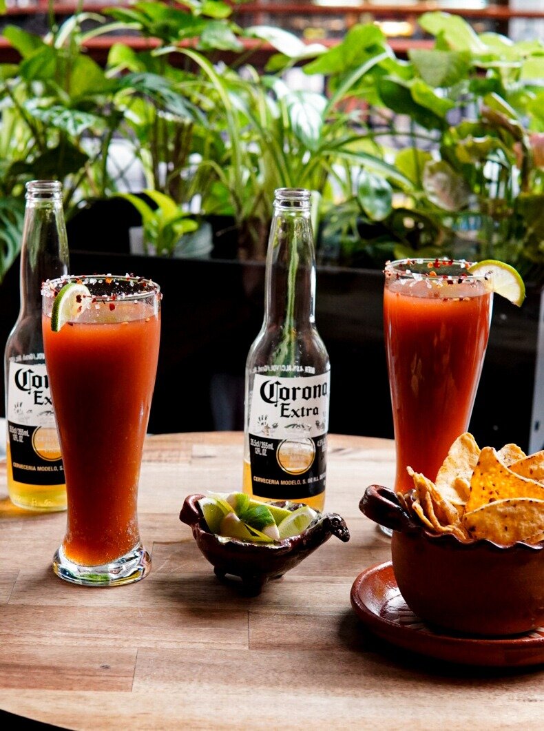 Sagrado Cantina's michelda, which mixes Corona lager with tomato juice.