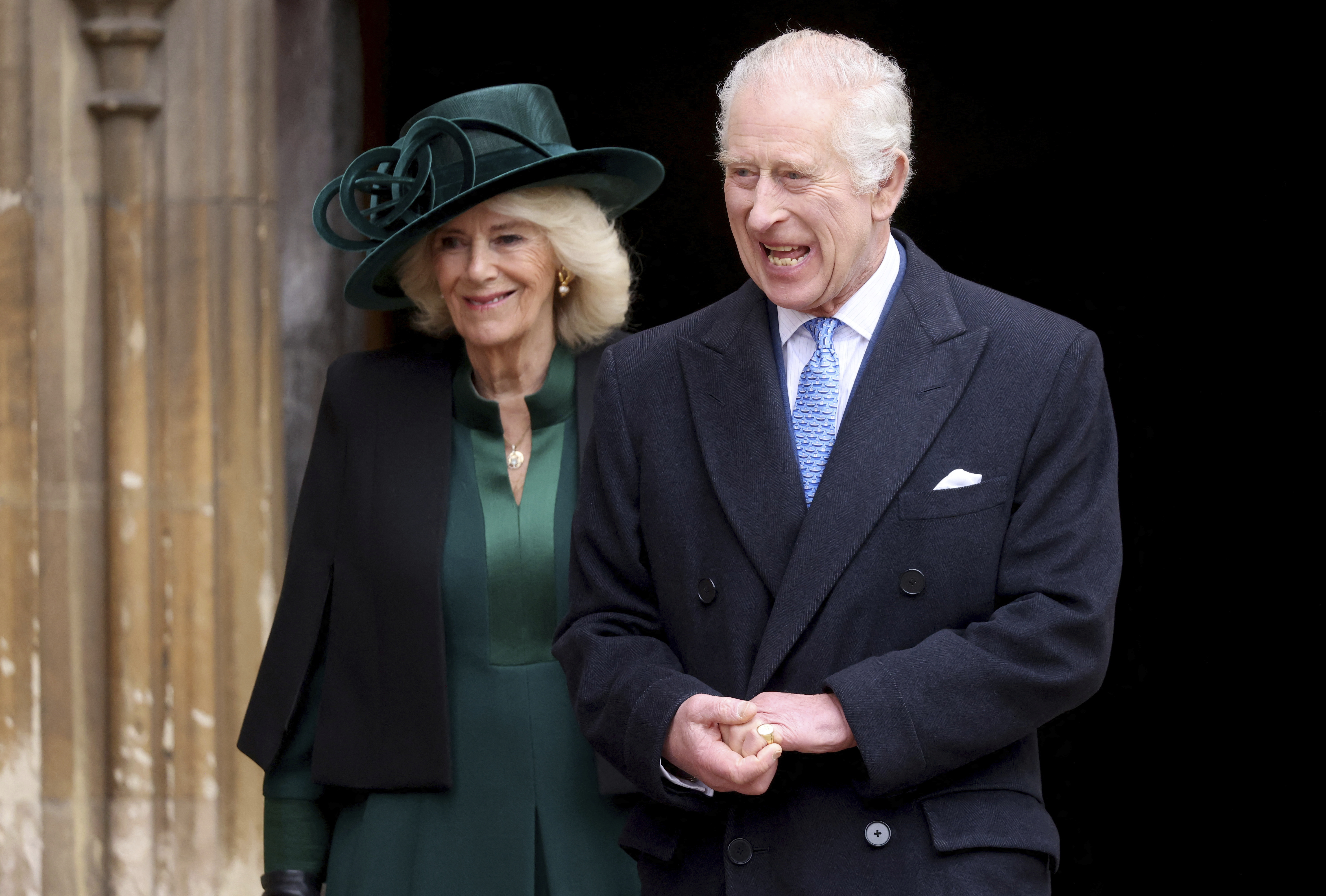 King Charles III and Queen Camilla surprised crowds with a walkabout after a church service on Easter Sunday last month. Photo / AP