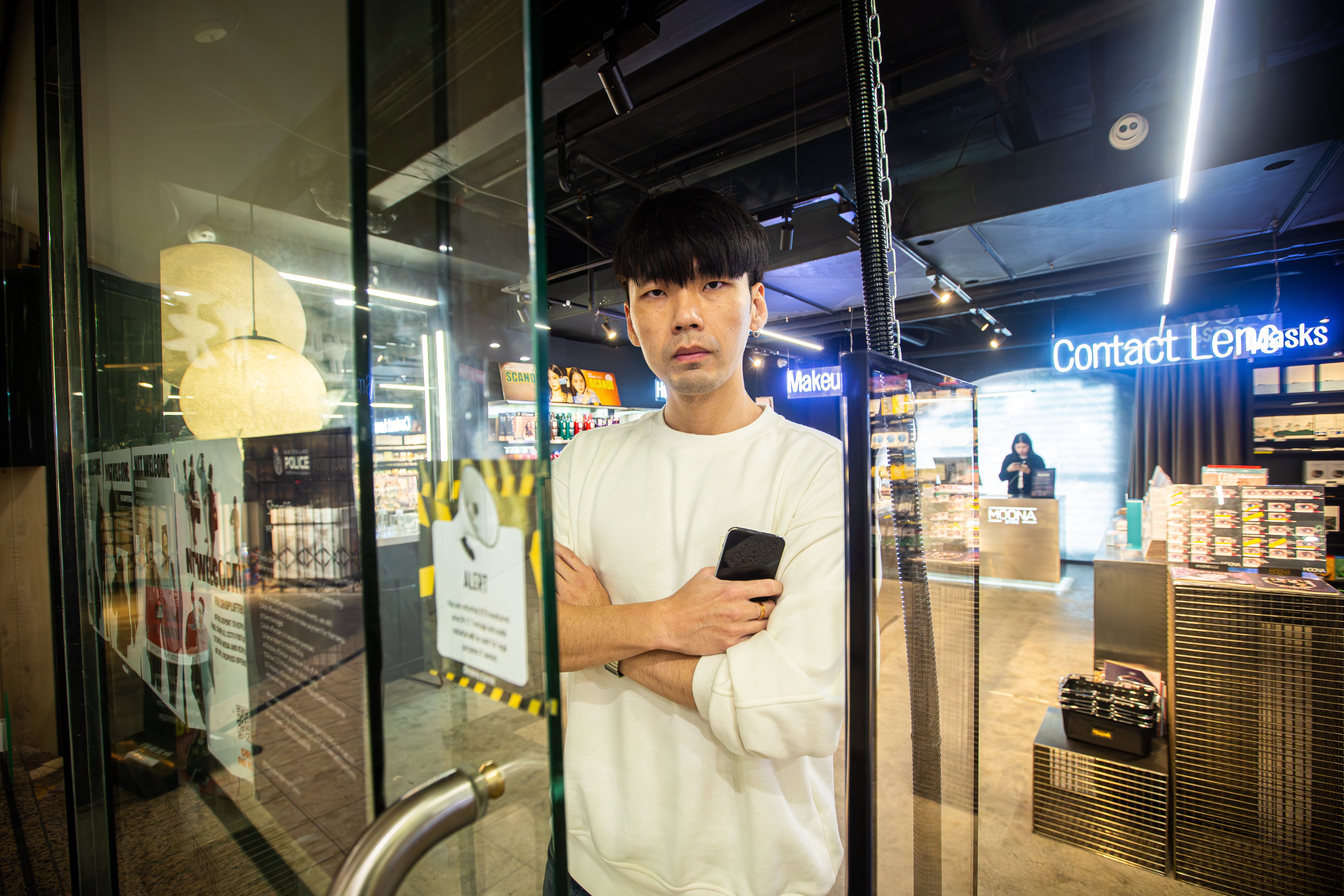 Enzo Wang owner of Moona Store in MidCity says his business continues to get hit by thieves two to three times a week. Photo / Jason Dorday