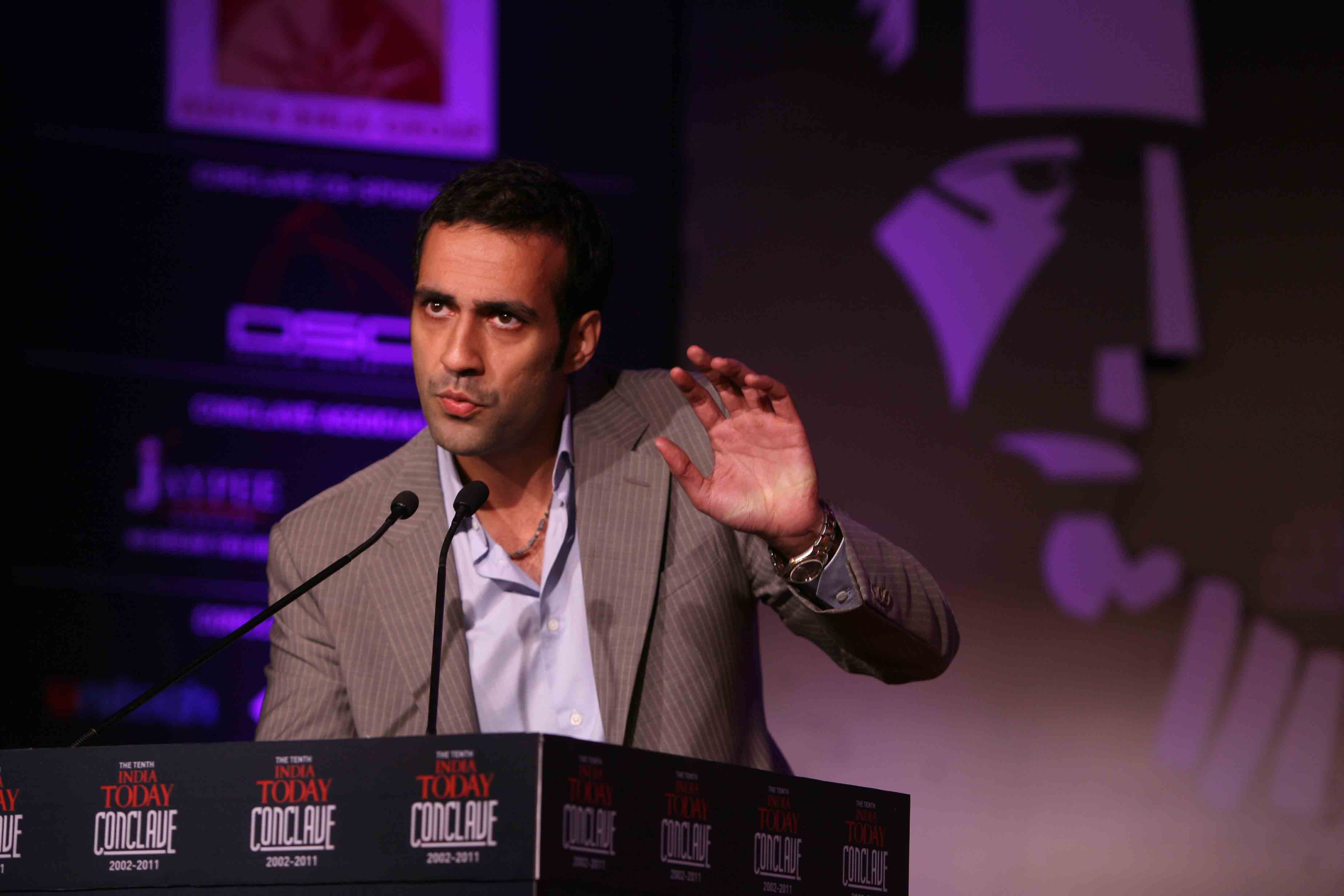 Author Aatish Taseer speaking during 10th India Today Conclave. Photo / Getty Images