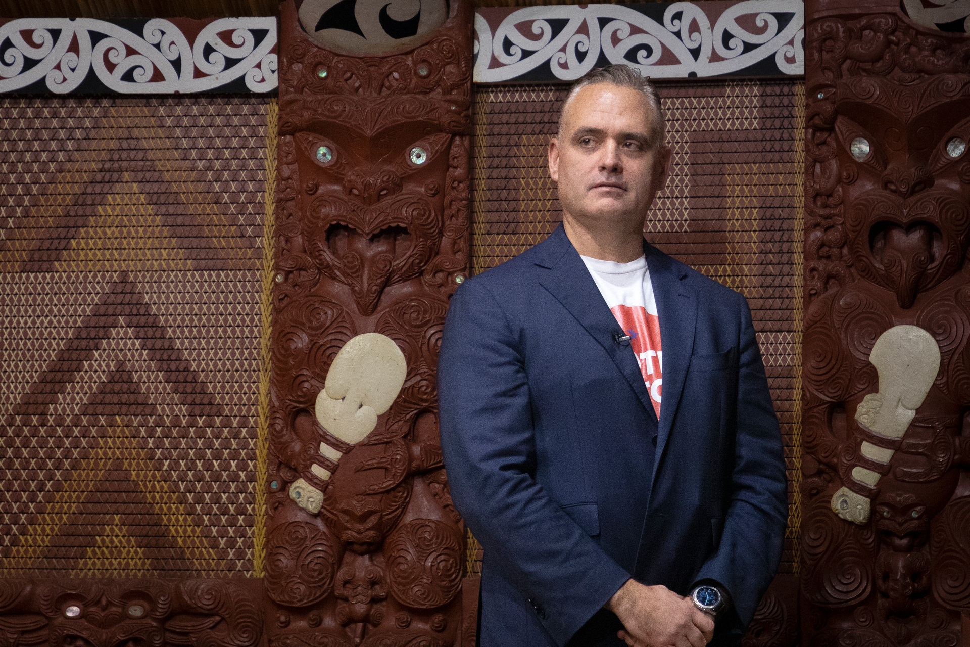 Mayoral candidate Fletcher Tabuteau at his campaign launch on Thursday. Photo / Andrew Warner