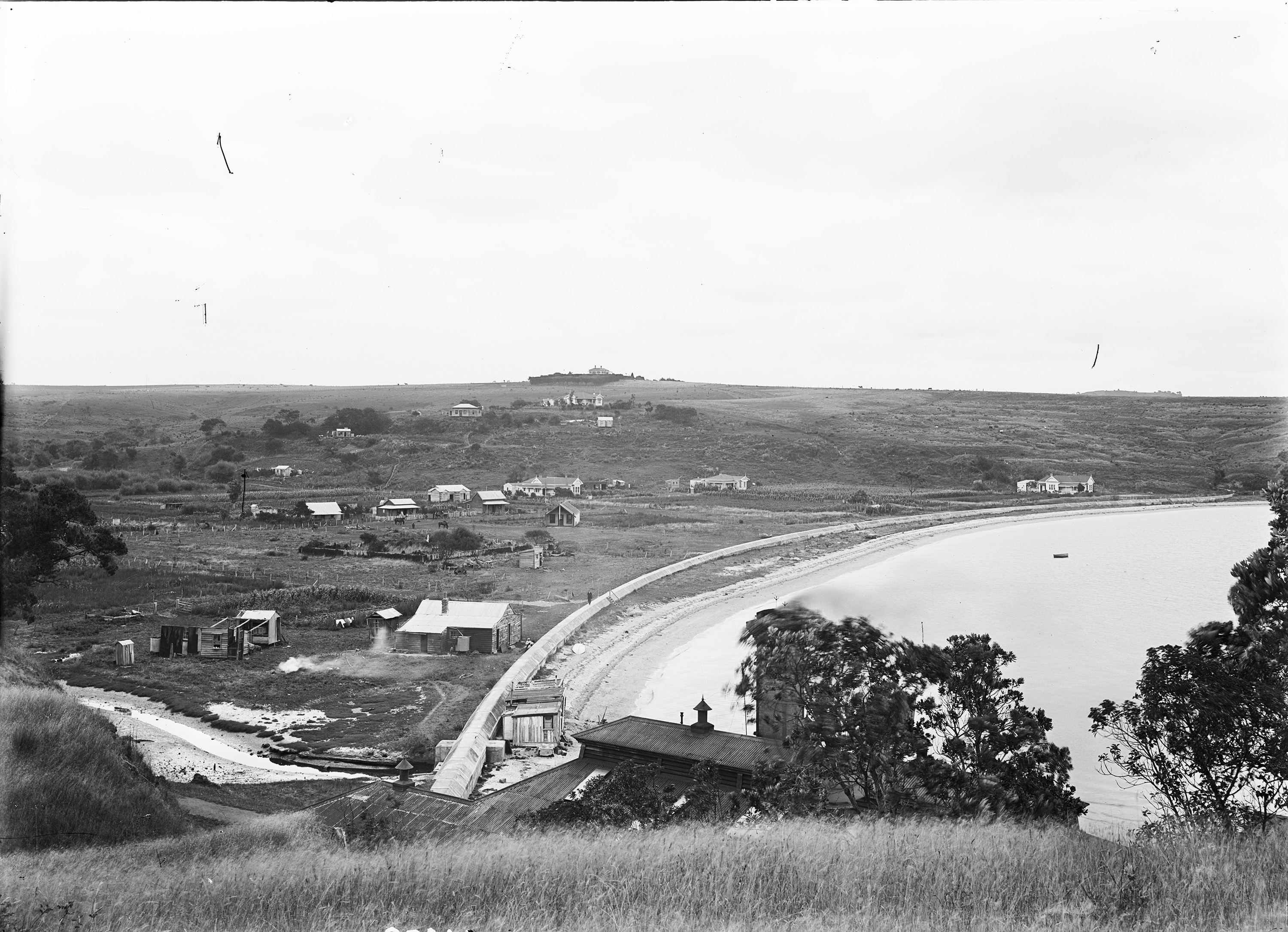 The 8ft-high (2.4m) concrete sewer pipe built at Okahu Bay. Photo / Auckland Libraries Heritage Collections 4_4429