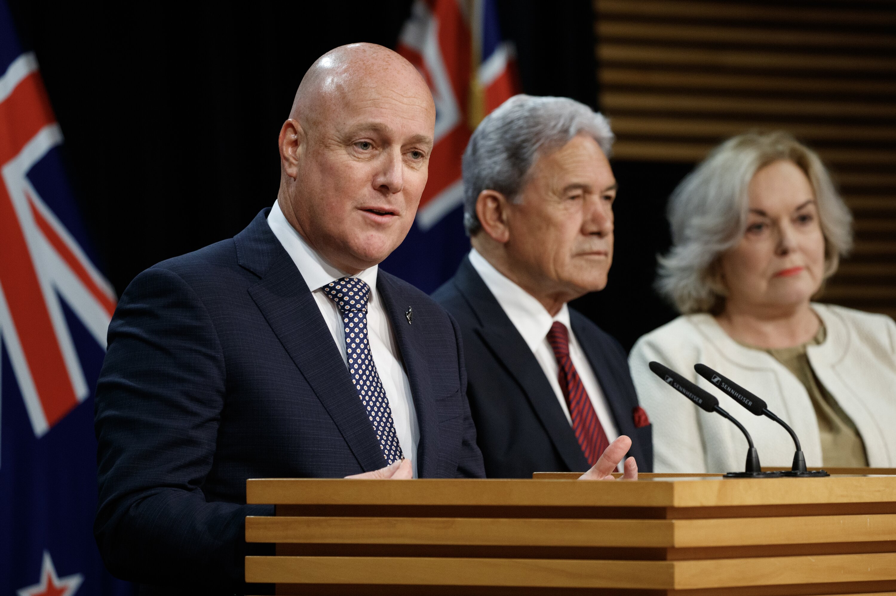 Prime Minister Christopher Luxon announcing the deployment. Photo / Mark Mitchell