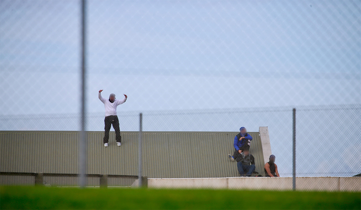 Five young people spent last night on the roof and within its cavity at Korowai Manaaki youth justice facility in Auckland.
Photo / Alex Burton