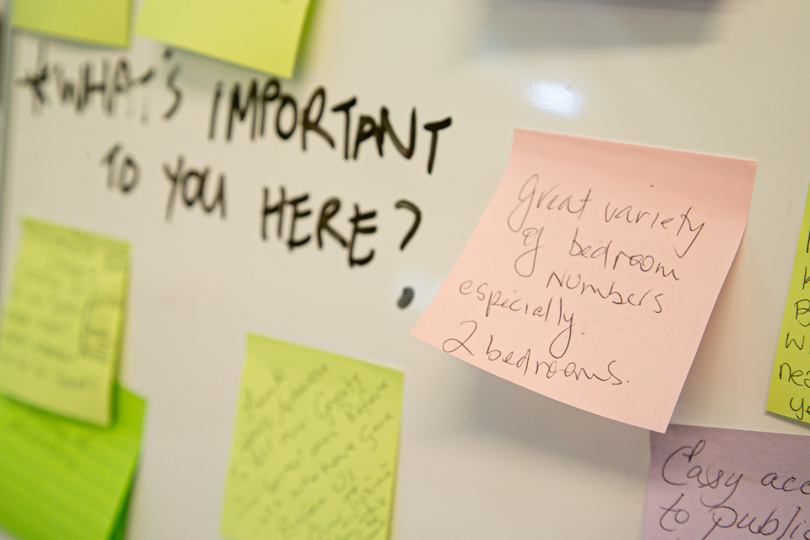 The post-it responses of visitors to the pop-up centre this week. Photo / Warren Buckland