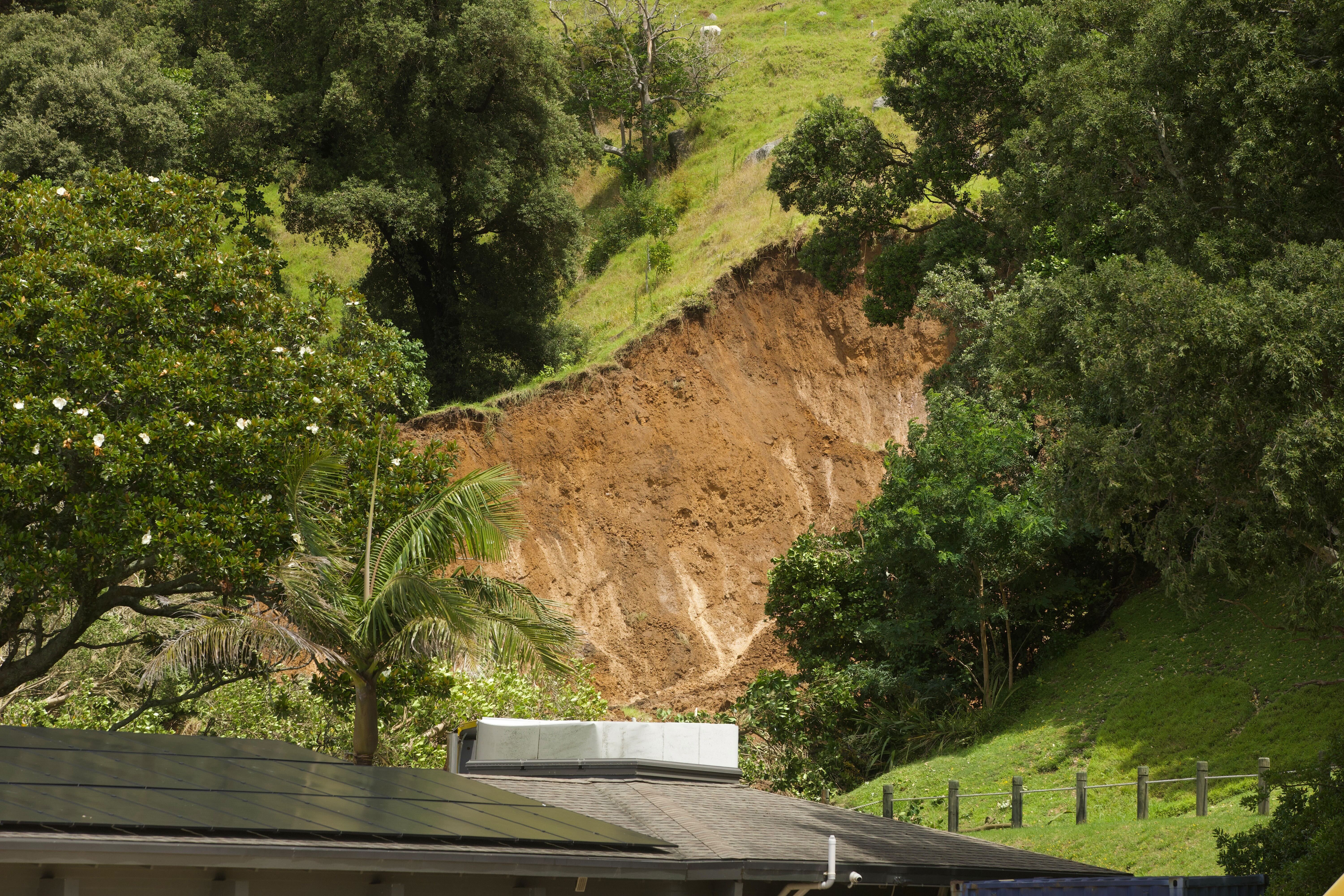 The landslide at Mount Maunganui. Photo / Jason Dorday.