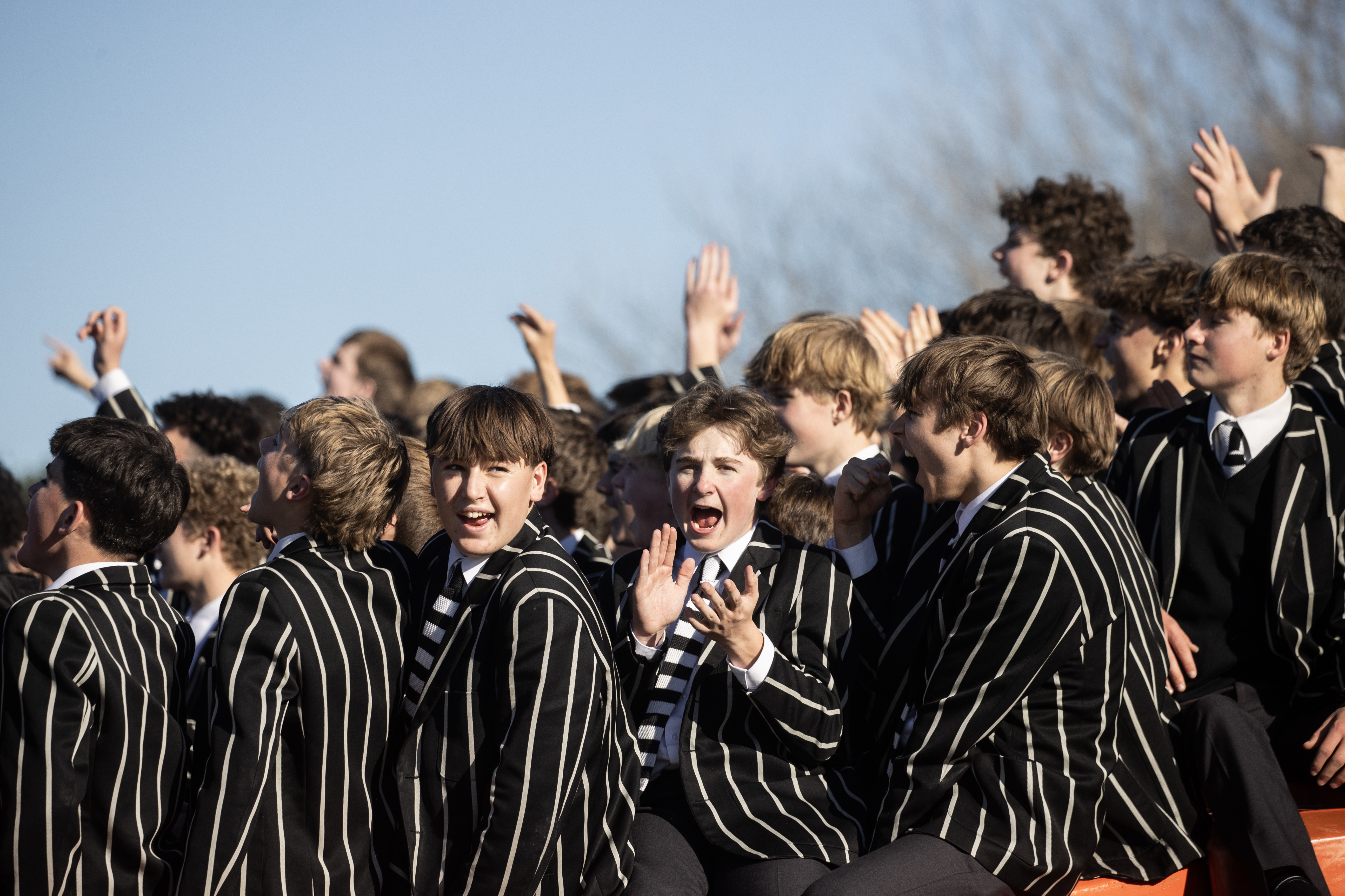 The Christ's College fans. Photo / George Heard