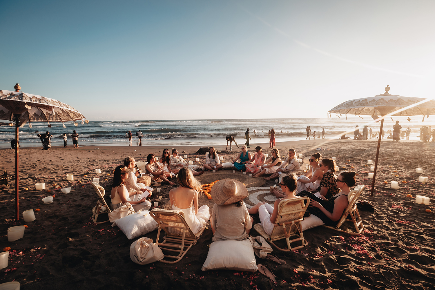At the cacao ceremony, guests can drink ceremonial cacao on the beach while setting new intentions.