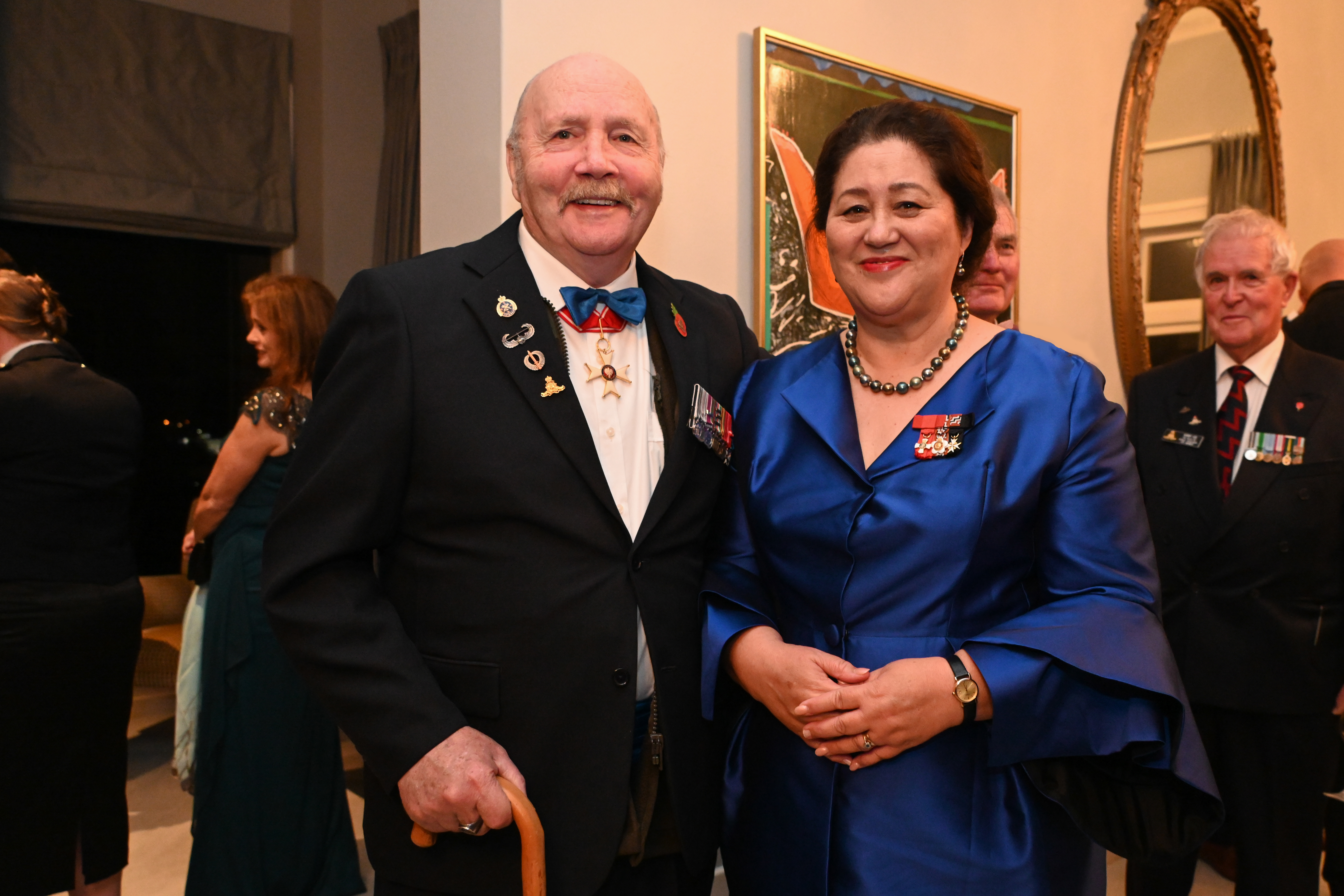 Dame Cindy Kiro and Mike Subritzky at the Gunners Dinner in 202. Photo / Government House Collection