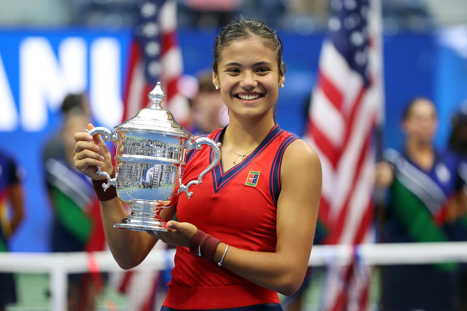 The tennis golden girl wears Tiffany &Co. gems during her historic US Open win. Photo / Supplied