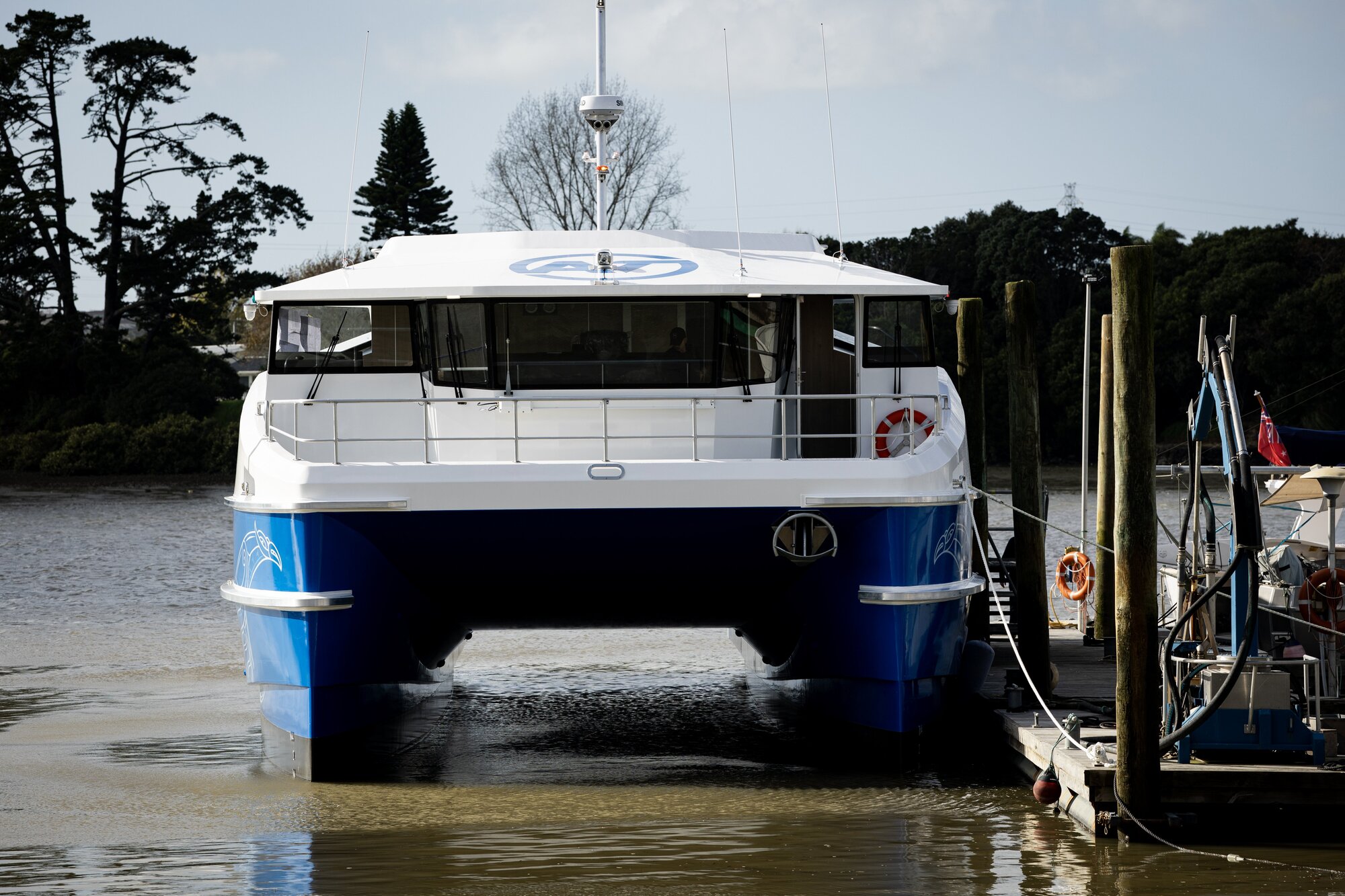 The first of two fast ferries that will be used by Auckland Transport. Designed by EV Maritime, they're being built at the McMullen & Wing shipyard in Auckland. Photo / Dean Purcell