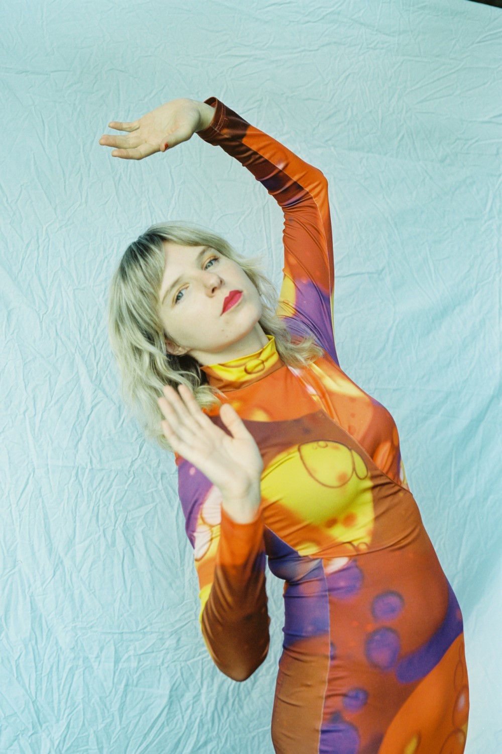 This vibrant dress by Tyler McGillivary is a favourite of Gussie Larkin’s. Photo / Steven Acres