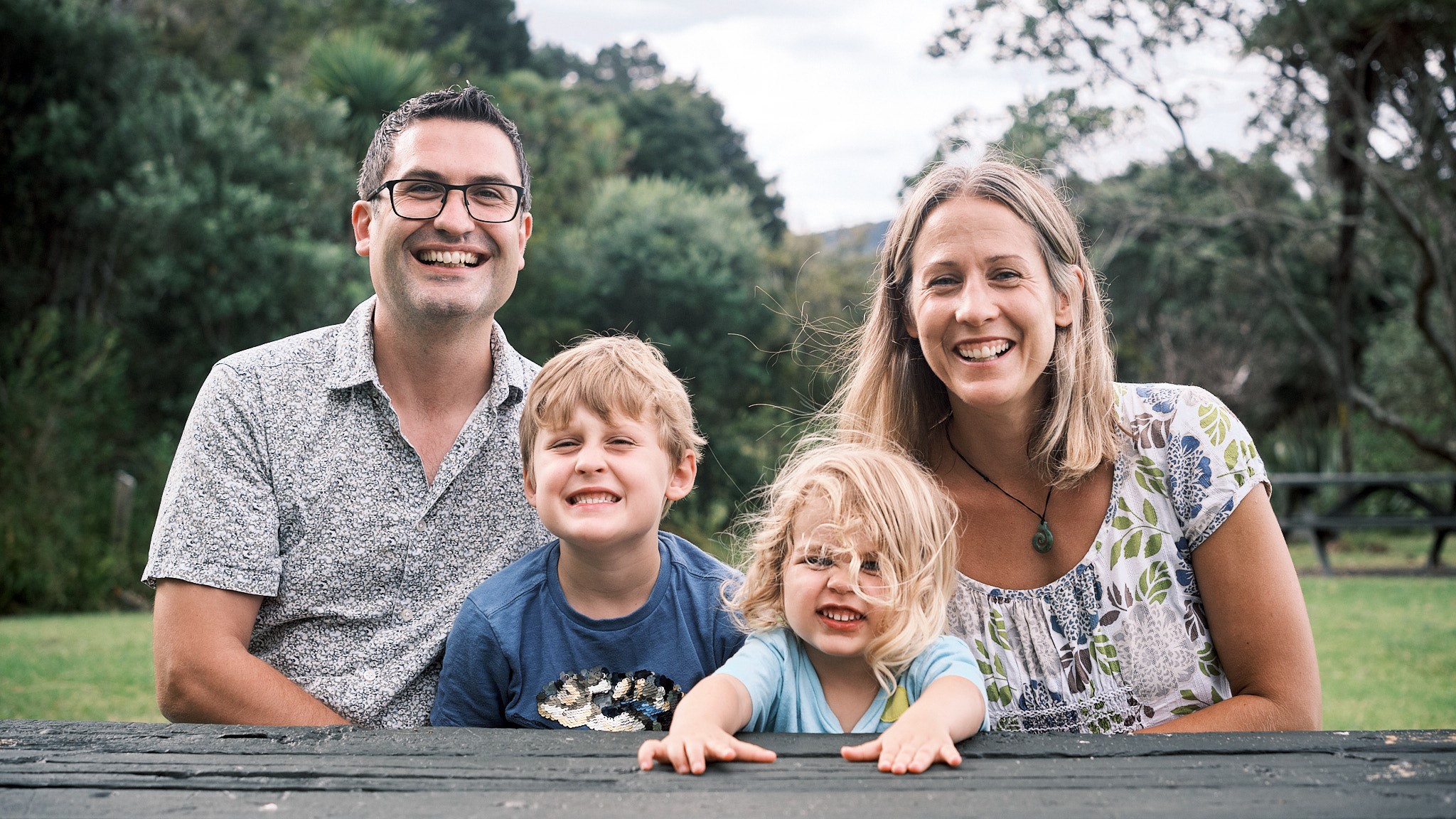 Gill Ripley and her family paid for Keytruda to help treat her triple negative breast cancer. She and her husband Rod Skipp are photographed with their boys, Sammy Skipp, 9, and Joseph Skipp, 5. Photo / supplied 