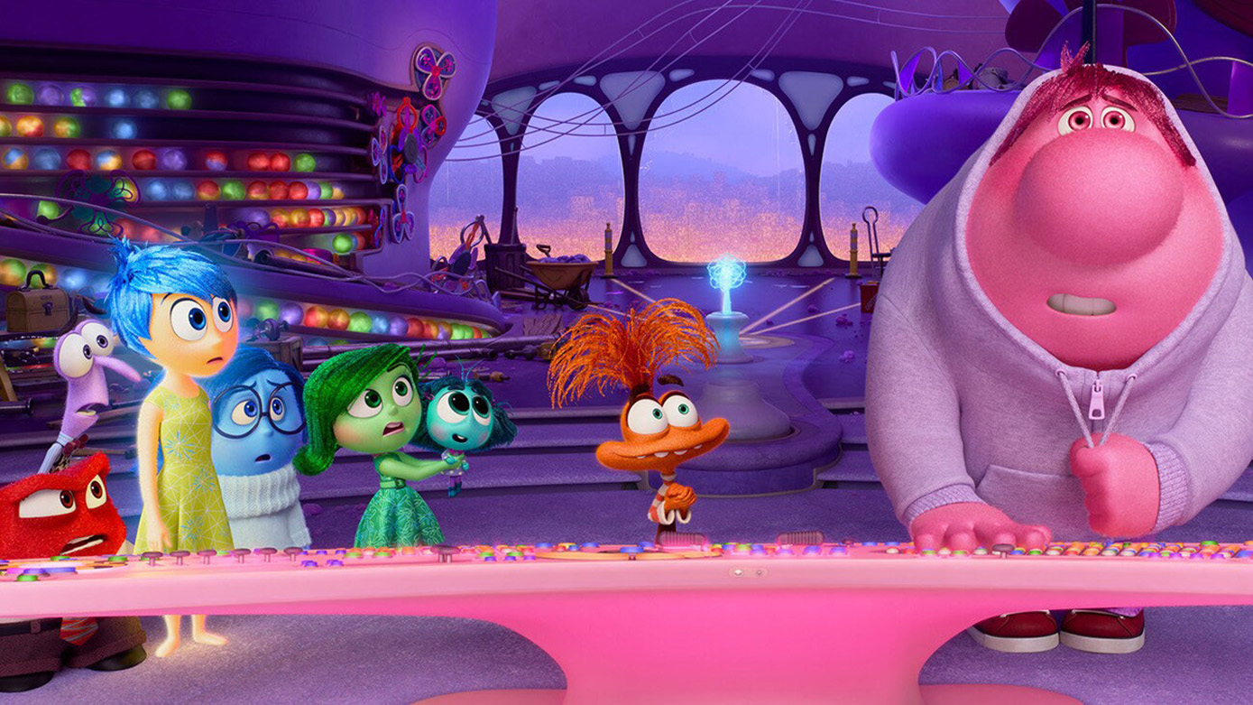 Inside Out 2's star character Riley’s emotional control centre has a red alert when a pimple and puberty arrive. Photo / Supplied