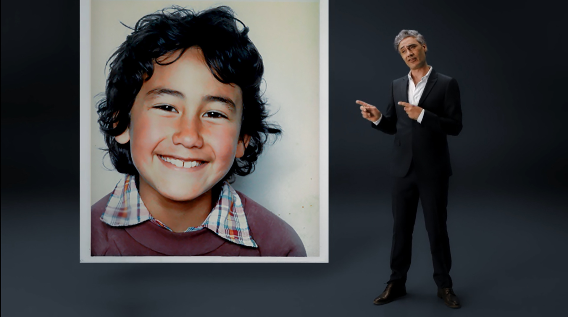Taika Waititi speaks to his younger self in the campaign video. Photo / Unteach Racism