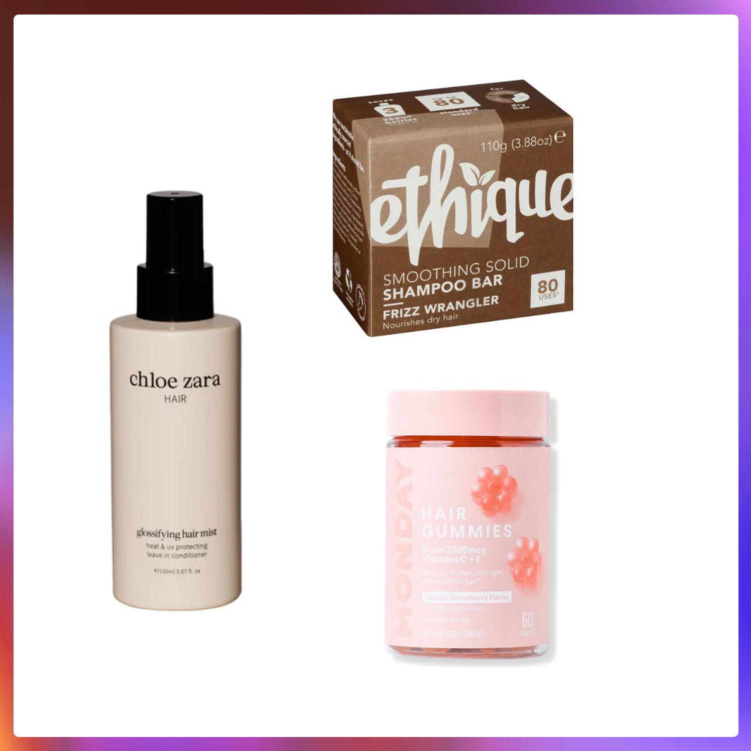 Left to right: Chloe Zara, Ethique and Monday.