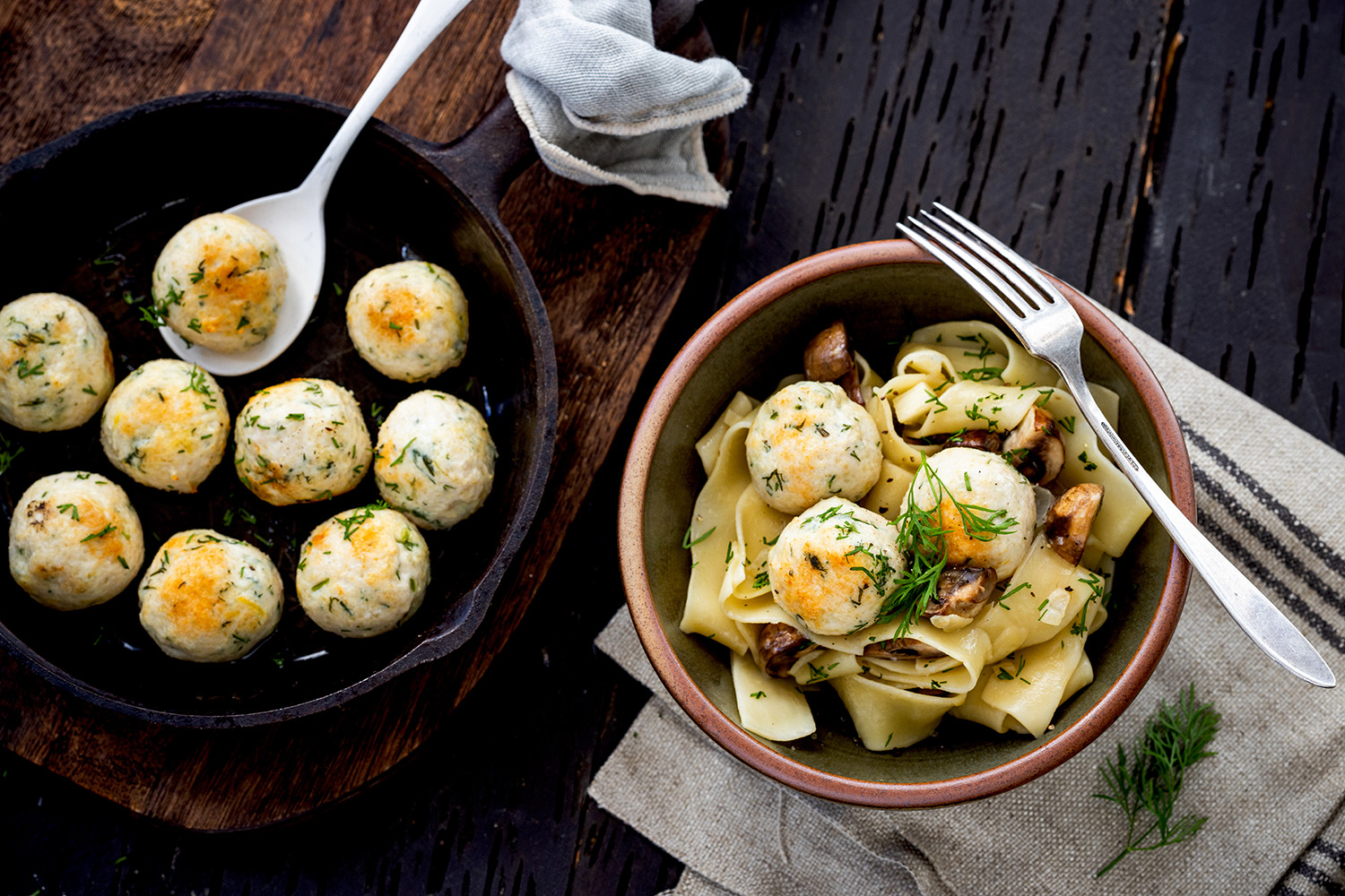 Enjoy this herby-flecked dish and its piles of pasta. Photo / Babiche Martens