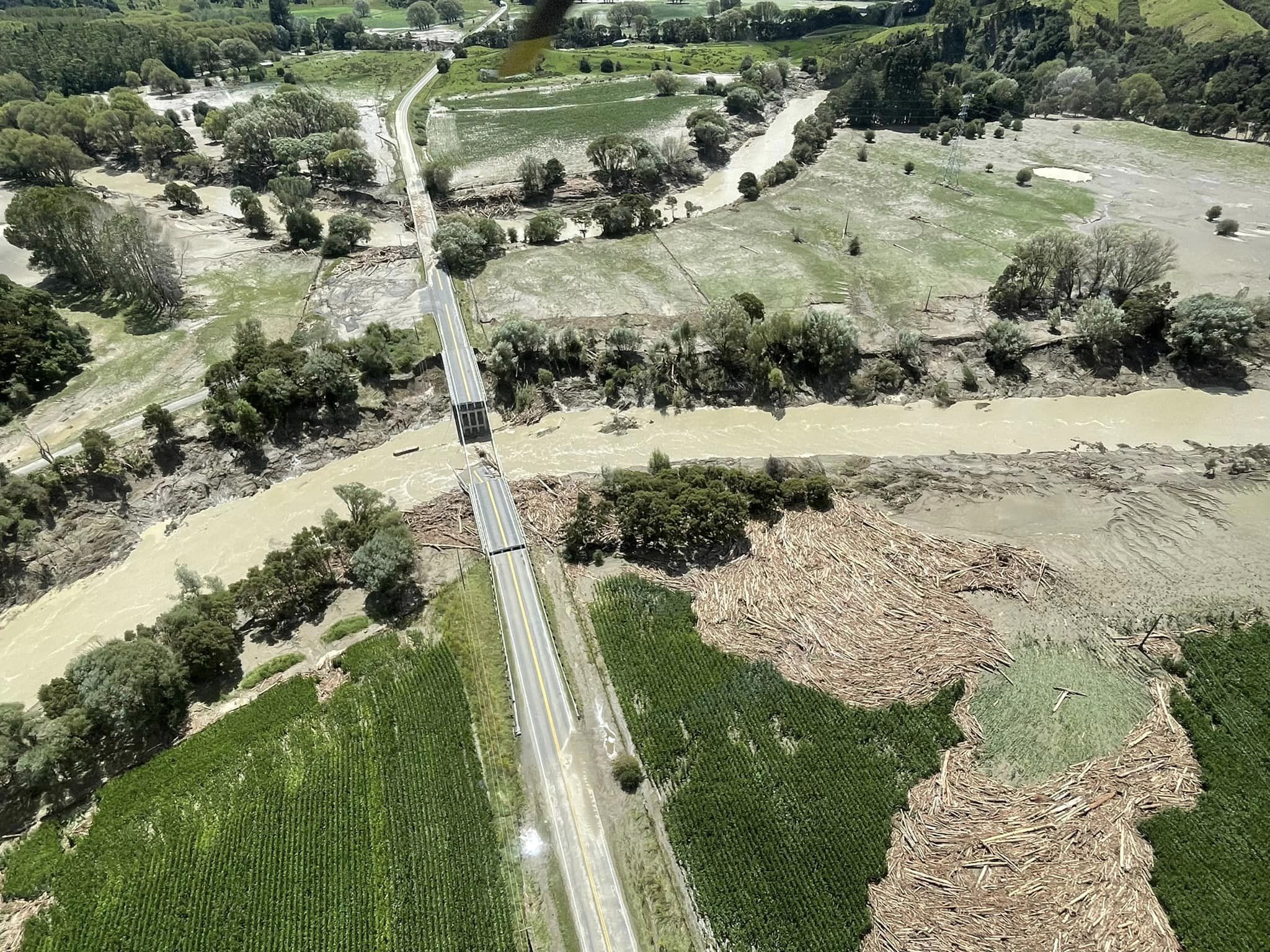A bridge over the Hikuwai River between Tolaga Bay and Tokomaru Bay was taken out during Cyclone Gabrielle. Photo / Supplied
