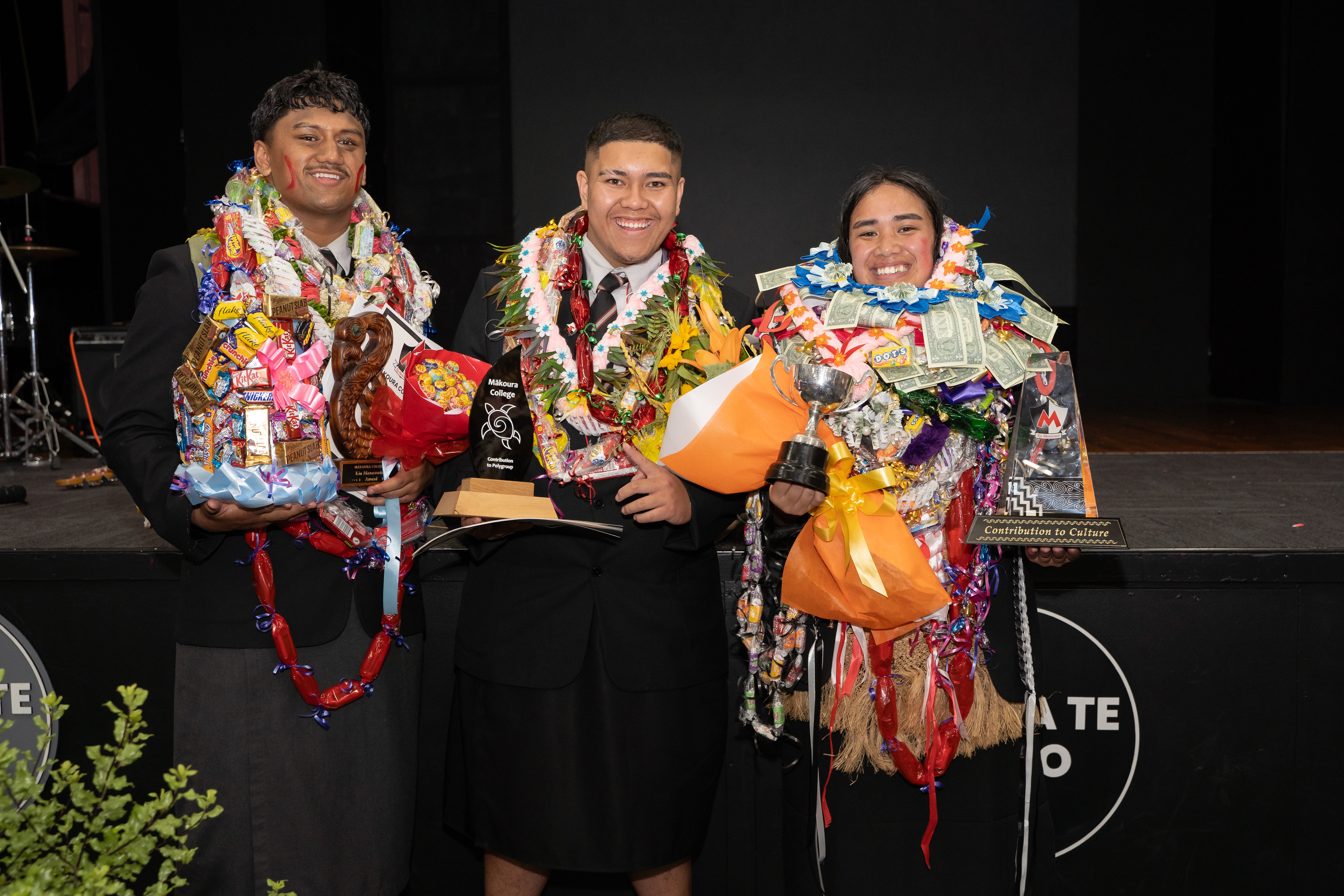 Mākoura College students celebrating their 2024 NCEA results at prizegiving. Photo / Supplied