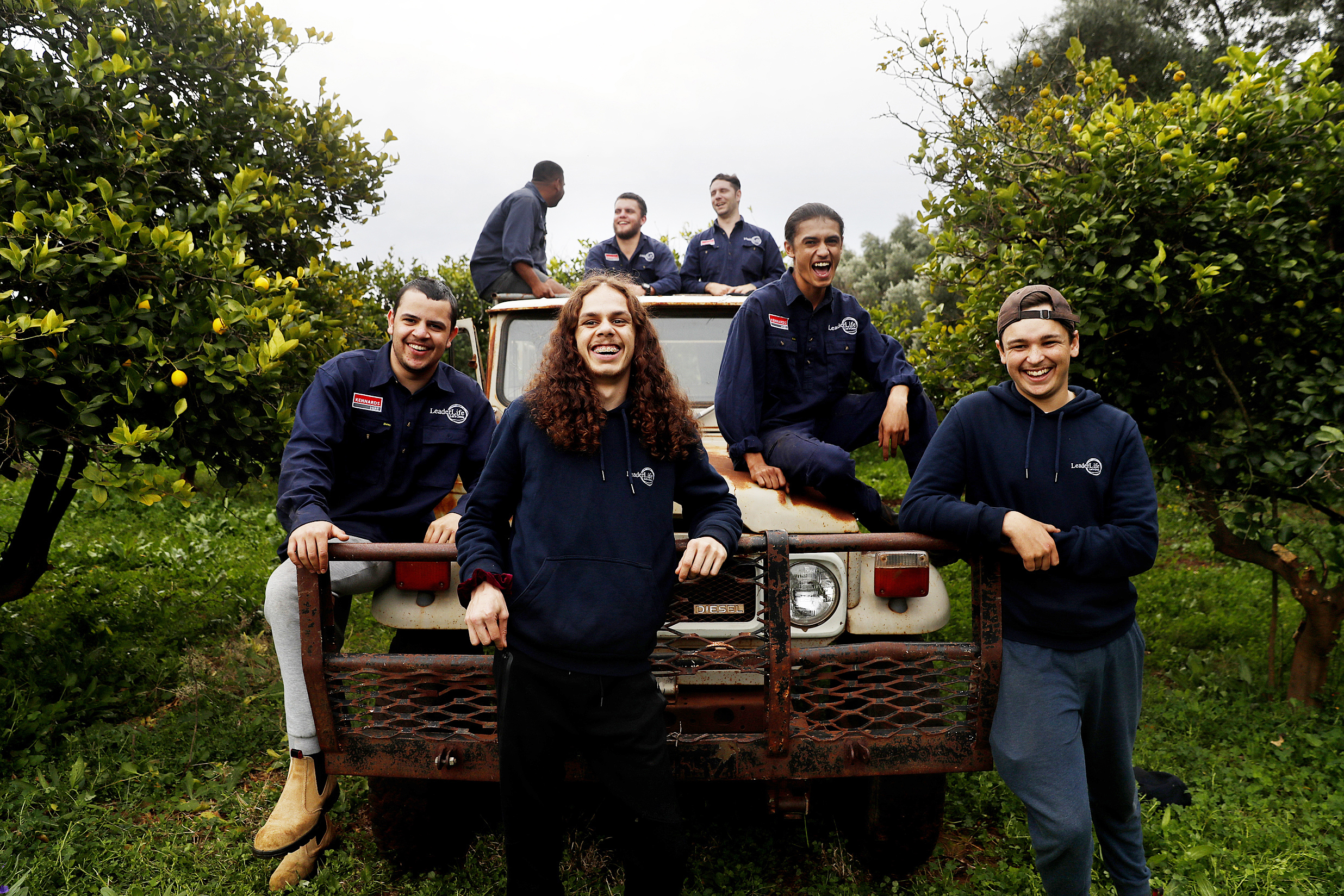 Some of the LeaderLife boys working at the organisation's lime farm. Photo / LeaderLife