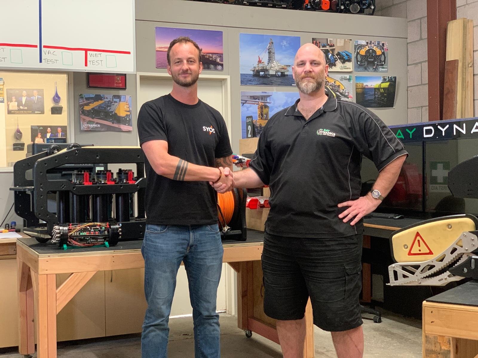 Syos founder Sam Vye with Bay Dynamics founder (and now Syos head of subsea design) Matt Mooney.