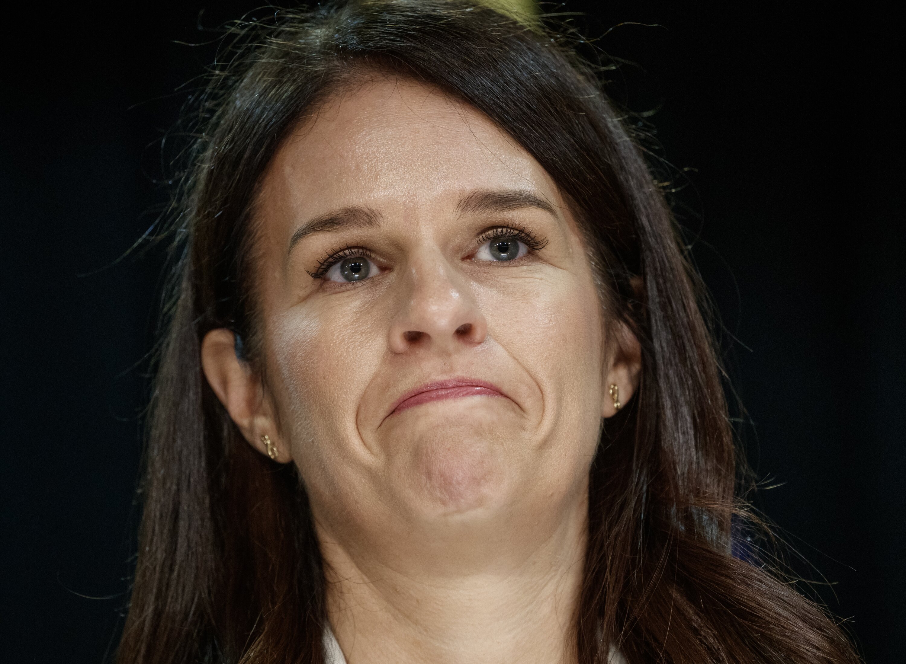 Erica Stanford talking last week about the Royal Commission of Inquiry into Abuse in Care. Photo / Mark Mitchell
