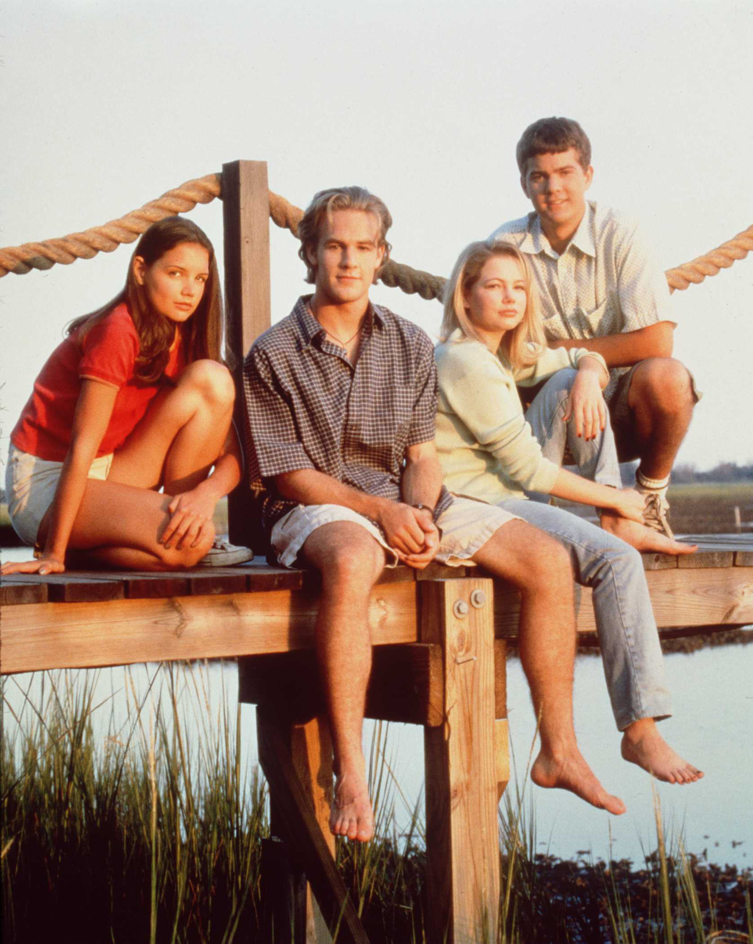 Katie Holmes, James Van Der Beek, Michelle Williams, and Joshua Jackson in Dawson's Creek. Photo / Getty Images