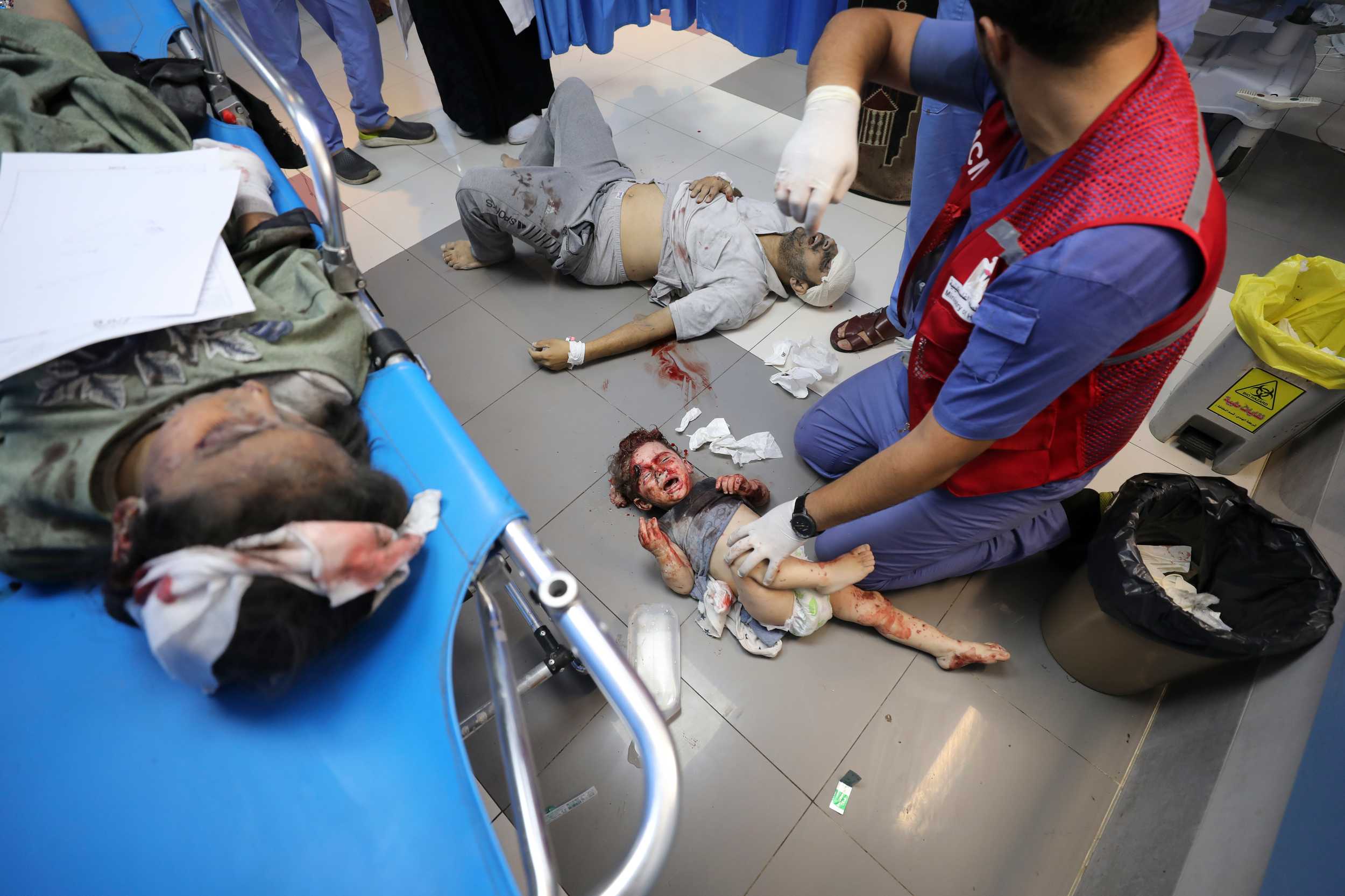 Shifa Hospital in Gaza City is being inundated with wounded as Israel's bombardment of the Gaza Strip continues. Photo / AP