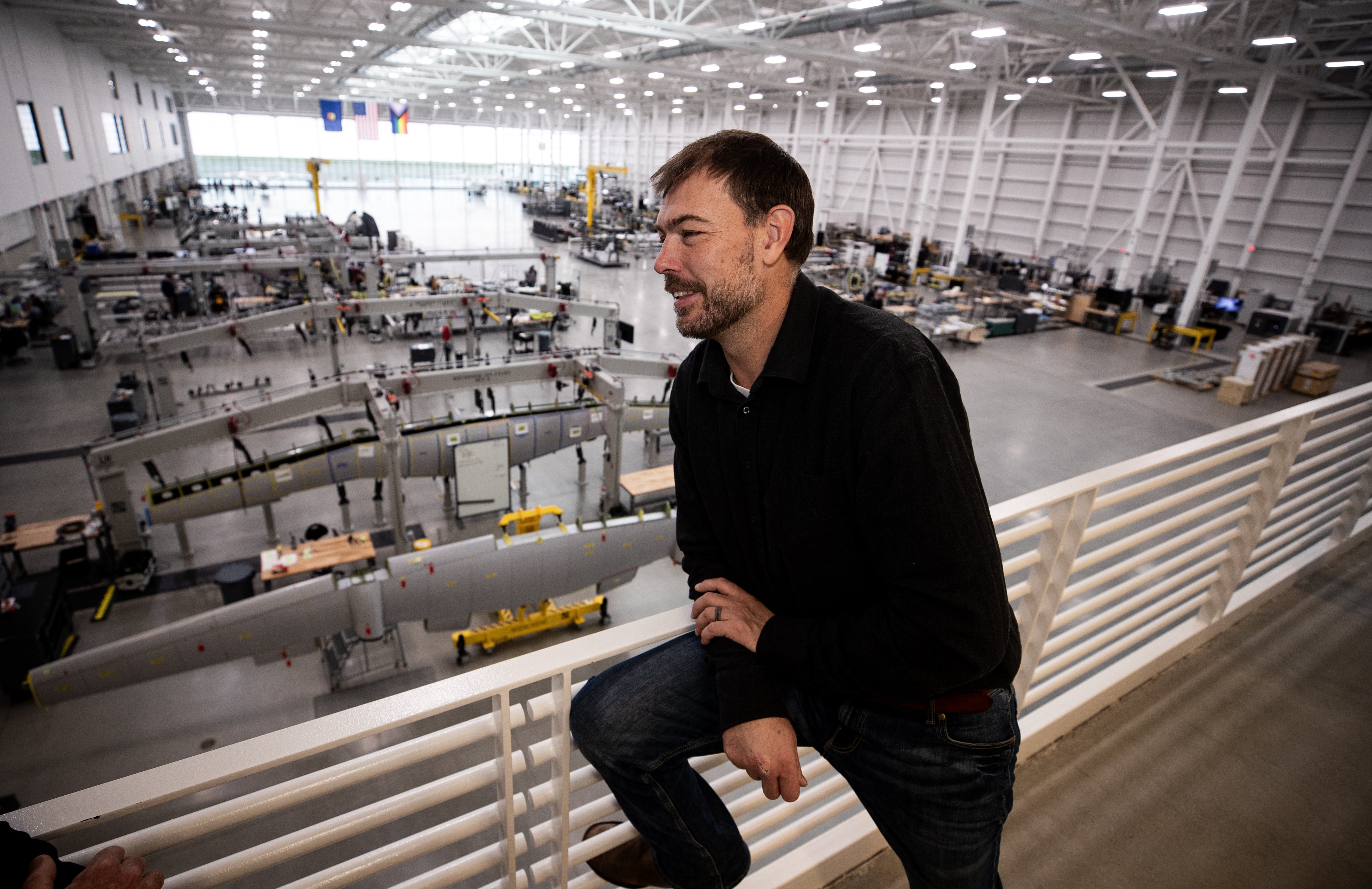 Kyle Clark above the manufacturing floor. Photo / Dean Purcell